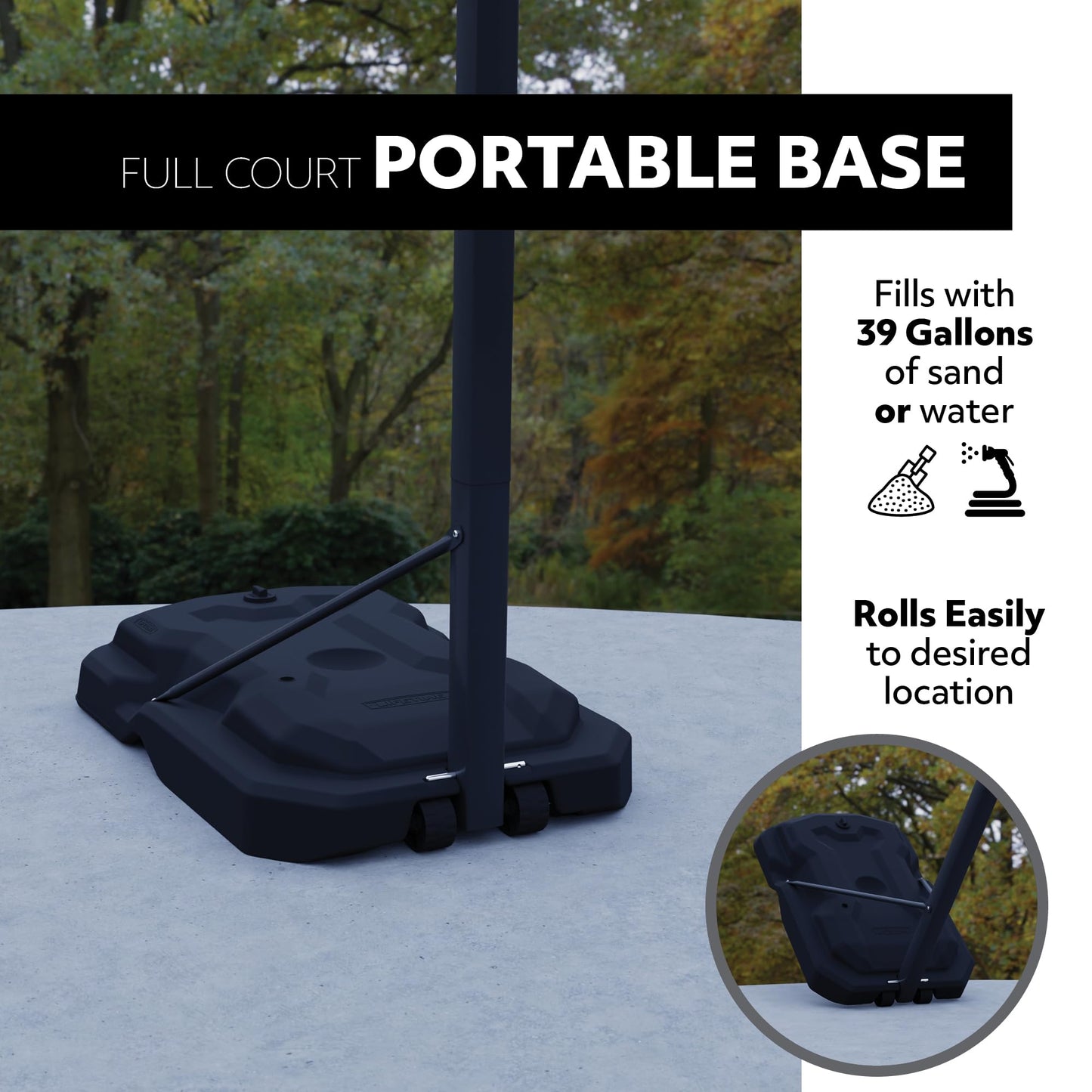 Lifetime Adjustable Portable Basketball Hoop, 54-Inch Steel-Framed Polycarbonate Backboard