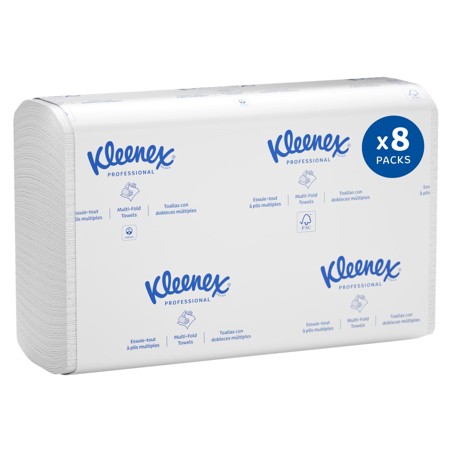Kleenex Professional Universal Multifold Paper Towels, Bulk (01890), Absorbency Pockets, 9.2" x 9.4" Towel, White (150 Sheets/Pack, 16 Packs/Case, 2,400 Sheet Total)