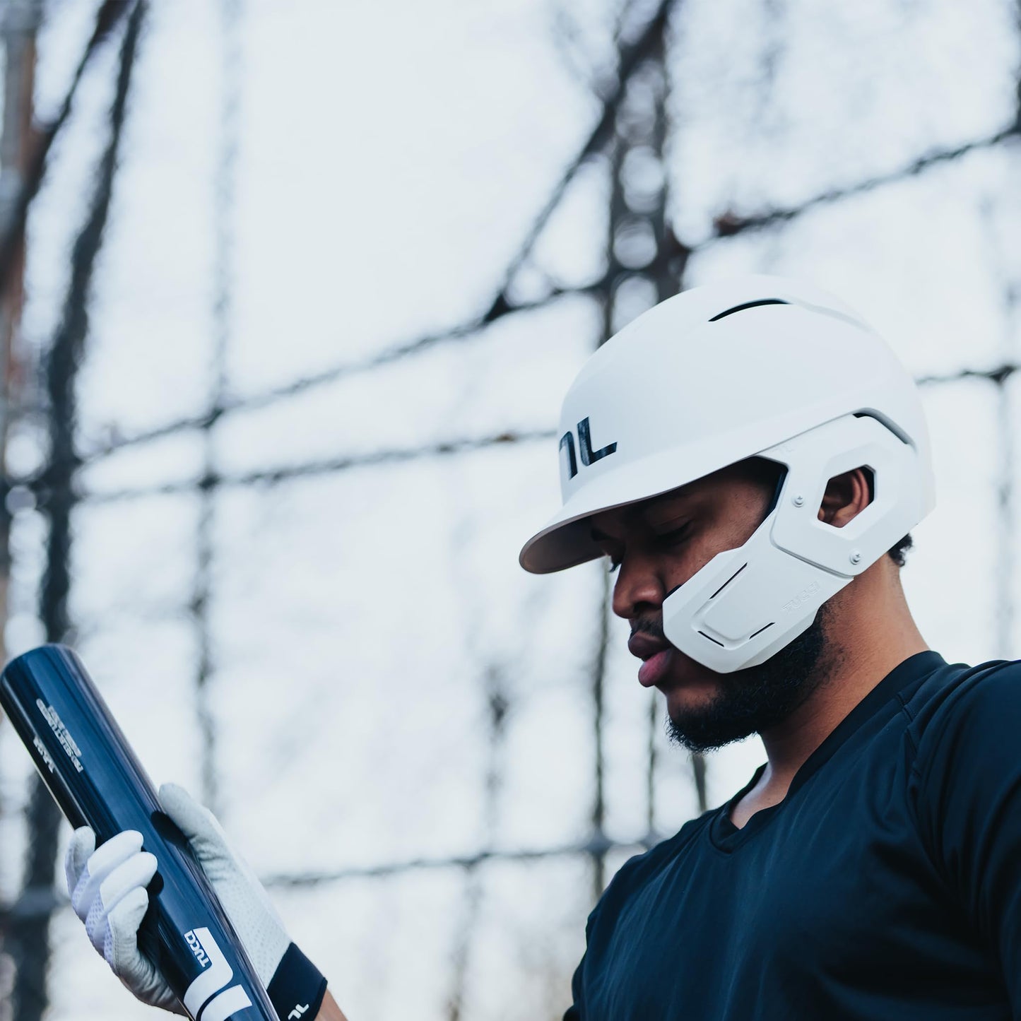 TUCCI Potenza Batting Helmet with Jaw Flap, XS/S, Matte Gray, Right-Handed Hitter