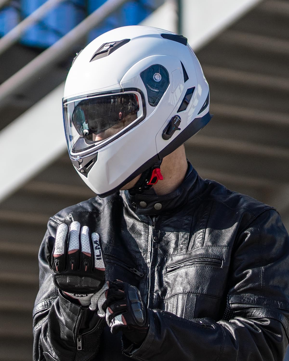 ILM Bluetooth Integrated Modular Flip up Full Face Motorcycle Helmet Sun Shield Mp3 Intercom Model 953/953 PRO