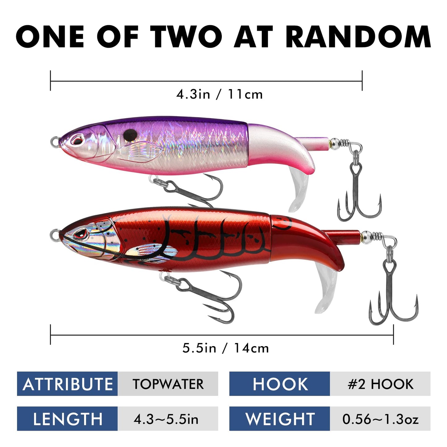 TRUSCEND PoPobait Plopper with BKK Hooks, Top Water Fishing Lures for Bass Walleye Pike Catfish Musky Perch, Floating Lure for Freshwater or Saltwater, Amazing Teasers Fishing Gifts for Family Fishing