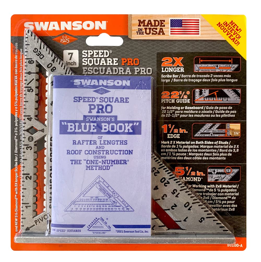 SWANSON Tool Co S0101 7 Inch Speed Square, Blue