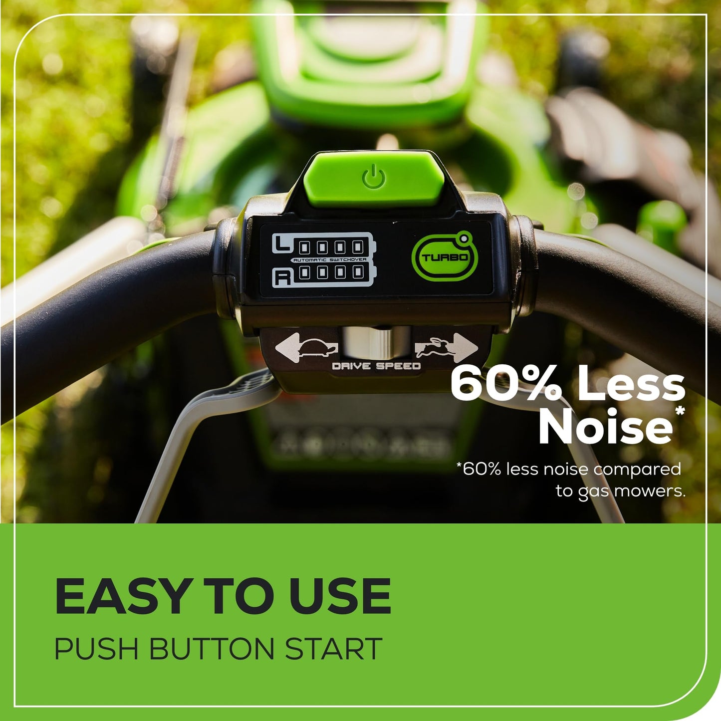 Greenworks 60V 21” Cordless (Push) Lawn Mower (LED Lights + Aluminum Handles), 5.0Ah Battery and Rapid Charger