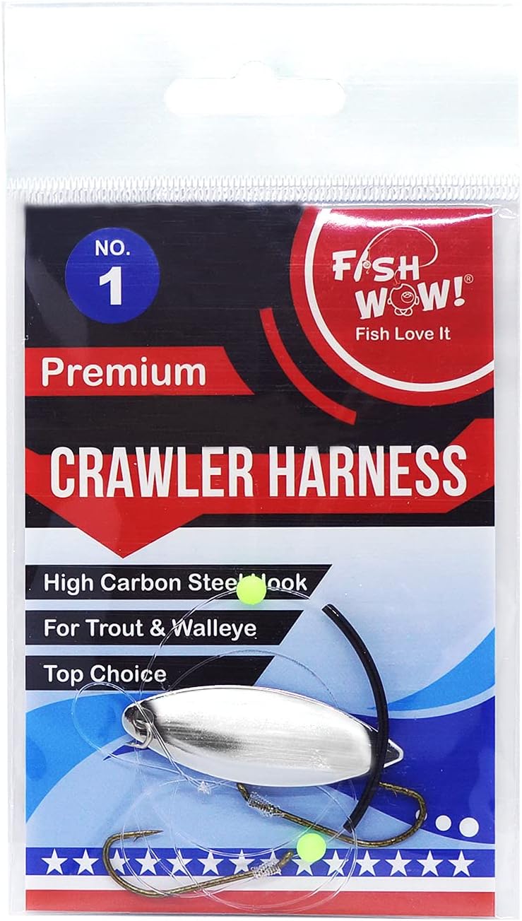 14 Packs 7 Styles Crawler Harness Walleye Spinner Rig 1-Hook, 2-Hook, 3-Hook