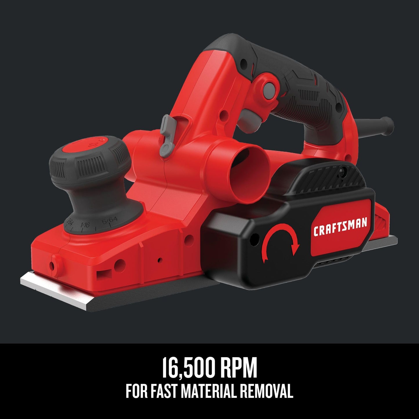 CRAFTSMAN Wood Planer, Electric Hand Planer for Woodworking, with Blades, Edge Guide, and Dust Bag (CMEW300)