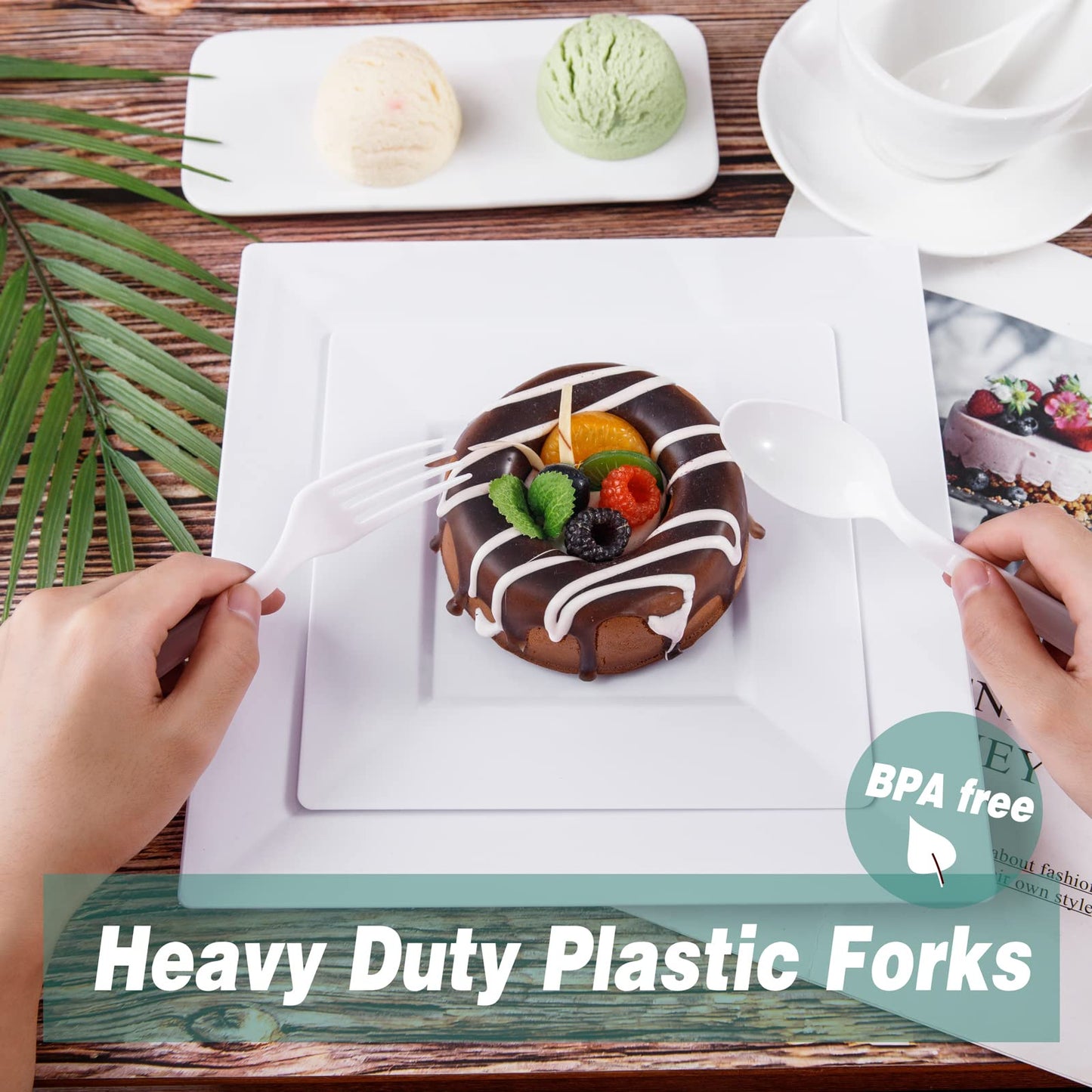 Liacere 360PCS Clear Plastic Knives Disposable - Heavy DutyBPA-Free - Heat Resistant, Solid and Durable Disposable Knives Bulk, Premium Plastic Knives Heavy Duty for Party Supply