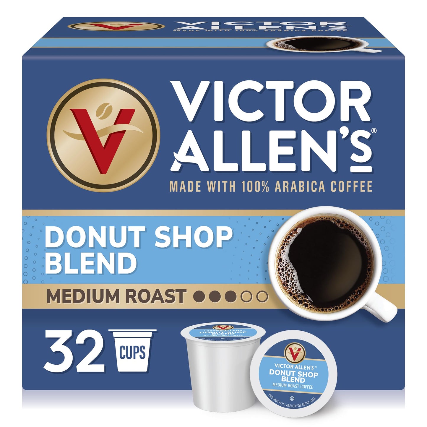 Victor Allen's Coffee Variety Pack (Morning Blend, 100% Colombian, Donut Shop Blend, and Italian Roast), 80 Count, Single Serve Coffee Pods for Keurig K-Cup Brewers
