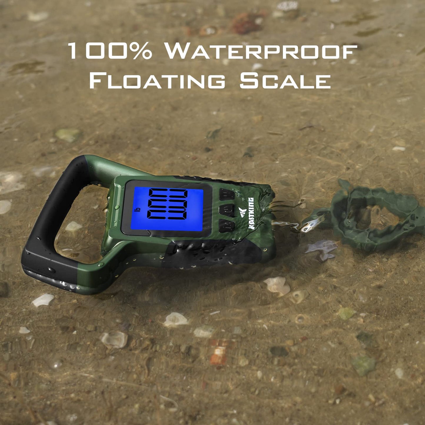 KastKing Fish Scale, WideView Floating Waterproof Digital Scale, 2.5” Large LCD Display, 110lb Capacity, Multi-Mode Pound/Ounces & Kilograms, Stores up to 9 Weights, Fishing Gifts for Men