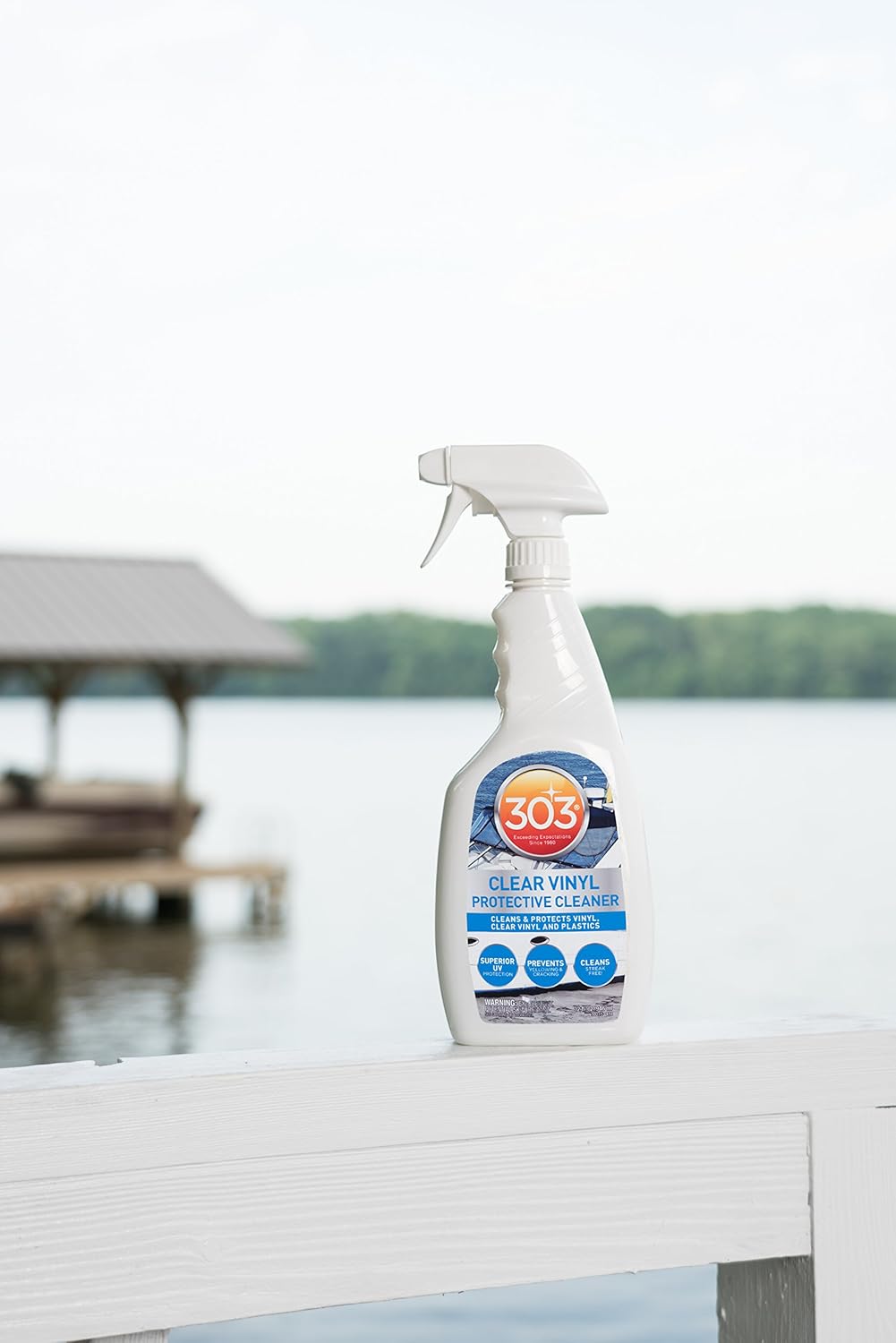 303 Products Marine Clear Protective Cleaner - Cleans and Protects Vinyl and Plastics, Provides Superior UV Protection, Prevents Yellowing and Cracking, 32oz (30215) Packaging May Vary