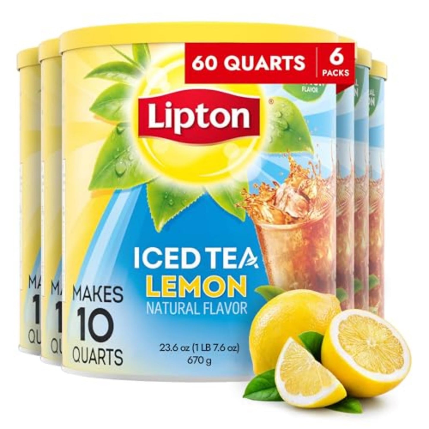 Lipton Lemon Iced Tea Mix, Sweetened, Makes 10 Quarts