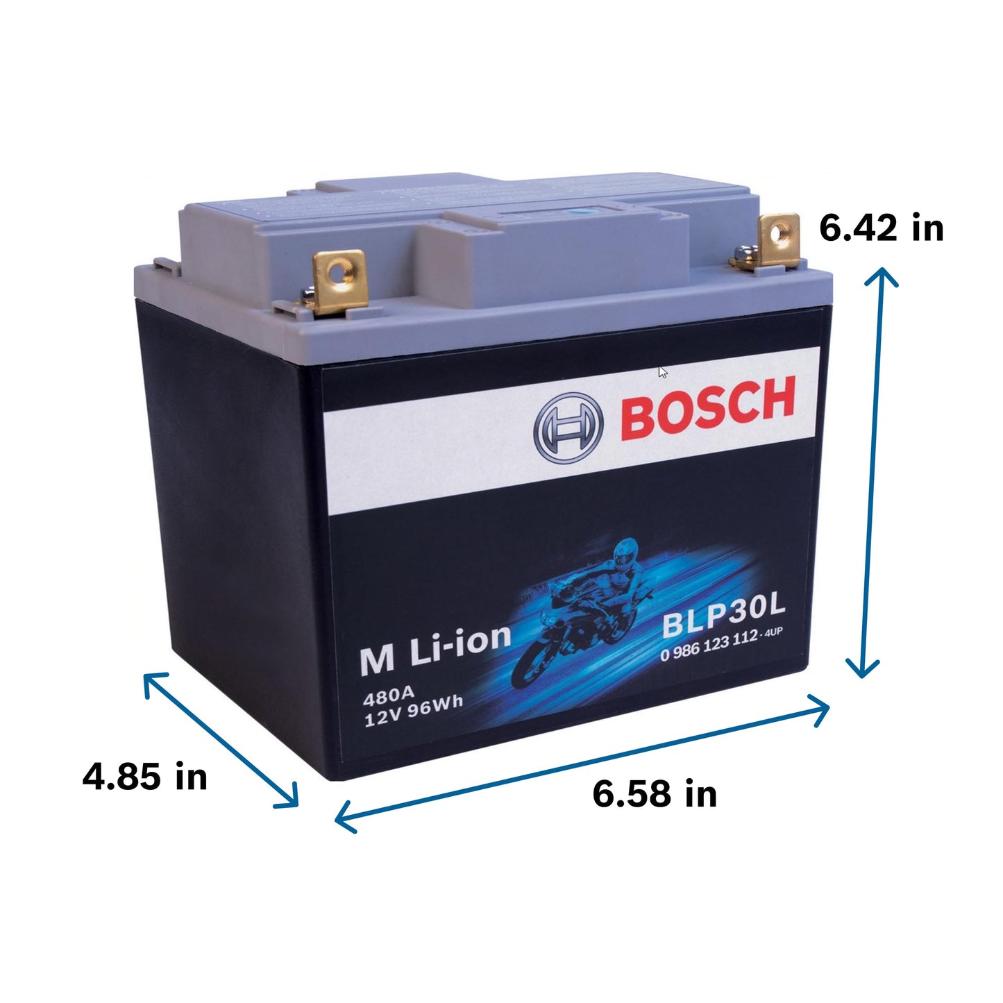 Bosch BLP5S, Group 5, Lithium Power Sport Battery, 120A 12V for Motorcycle, ATV/UTV, 4-Wheeler, Snowmobile, Personal Watercraft, Scooter, and Jet Ski’s