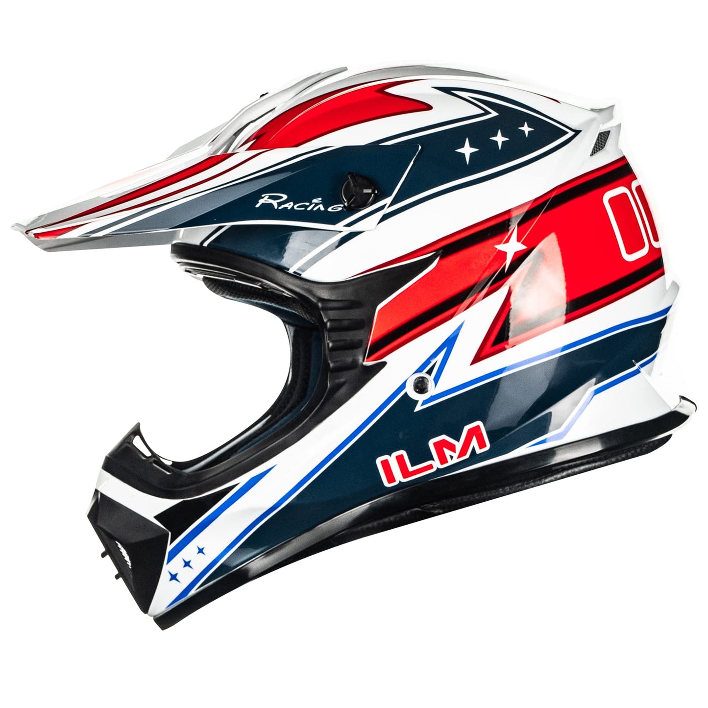 ILM Adult Dirt Bike Helmets Motocross ATV Dirtbike BMX MX Offroad Full Face Motorcycle Helmet, DOT Approved Model 128S (Matte Black, Adult-Medium)