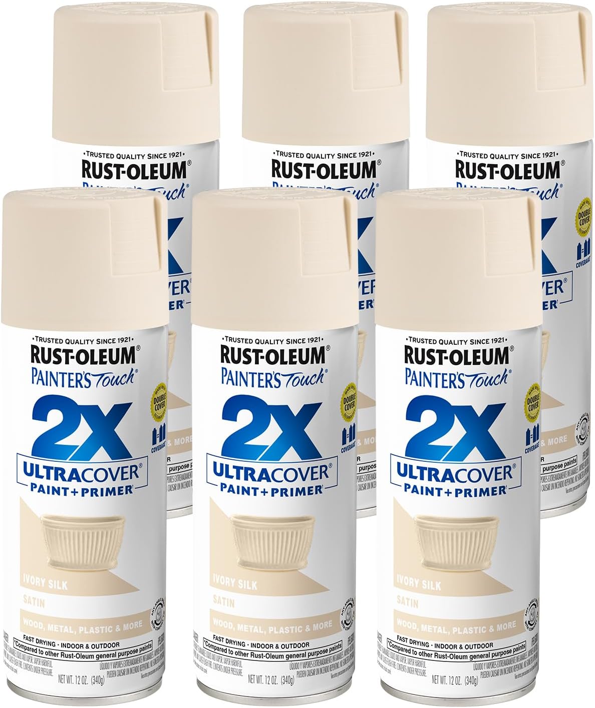 Rust-Oleum 331182 Painter's Touch 2X Ultra Cover Spray Paint, 12 oz, Ultra Matte Black
