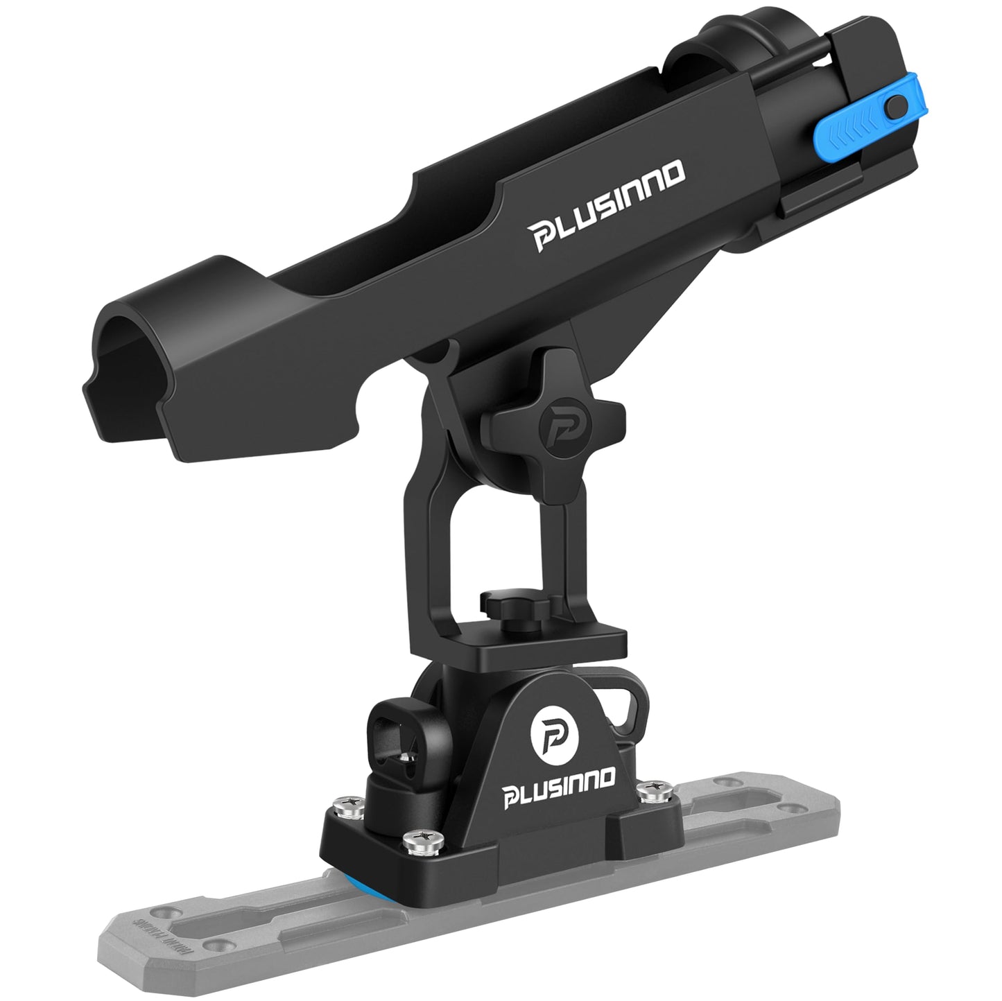 PLUSINNO 2 in 1 Fishing Rod Holders for Boat, Kayak Fishing Rod Holder, Fishing Pole Holders for Track Mount / Deck Mount, Fishing Gear with Fishing Rod Protective Strap, Fishing Accessories & Gifts
