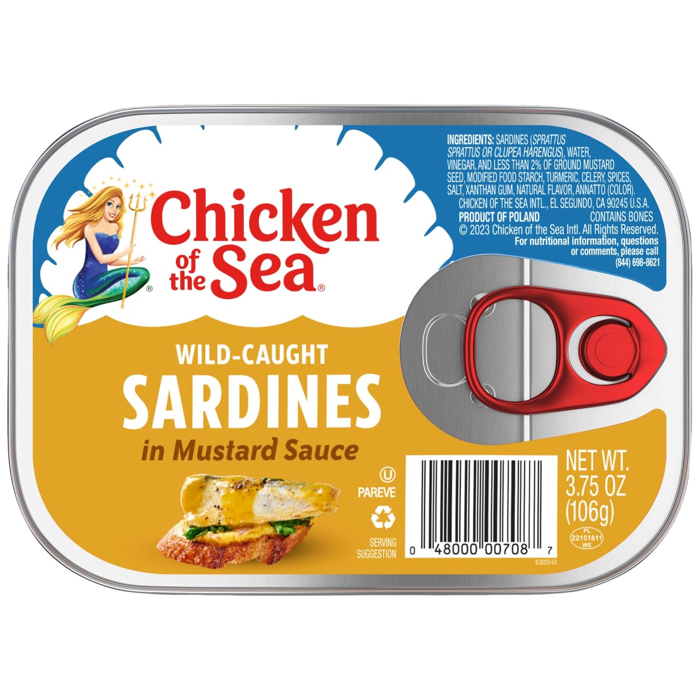 Chicken of the Sea Sardines in Olive Oil, 3.75 oz. Cans (Pack of 18), Wild Caught Canned Sardines, Packaging May Vary