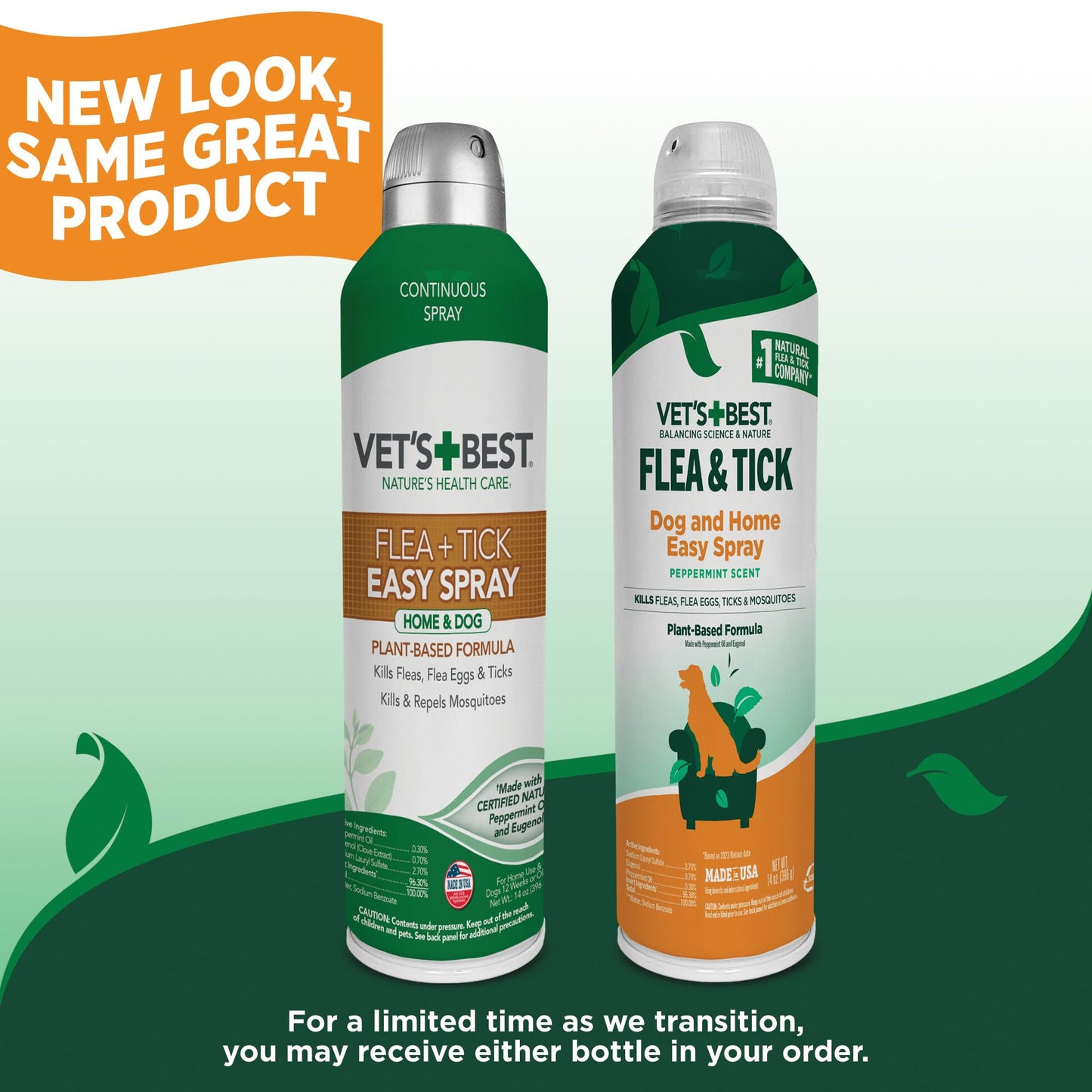 Vet's Best Flea and Tick Home Spray - Dog Flea and Tick Treatment for Home - Plant-Based Formula - Certified Natural Oils,Green - 32 oz