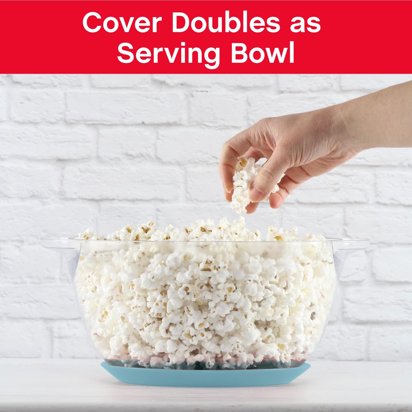 West Bend Stir Crazy Hot Oil Popcorn Popper, Popcorn Maker Machine with Large Serving Bowl Lid and Stirring Rod Perfect for Movie Night Snack Time or Parties, 6-Quart, Red