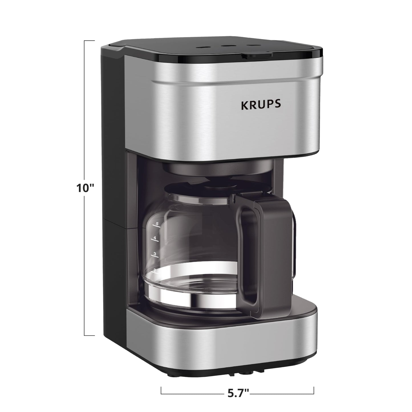 KRUPS Newer Model Drip Coffee Maker, 10-Cup, Silver