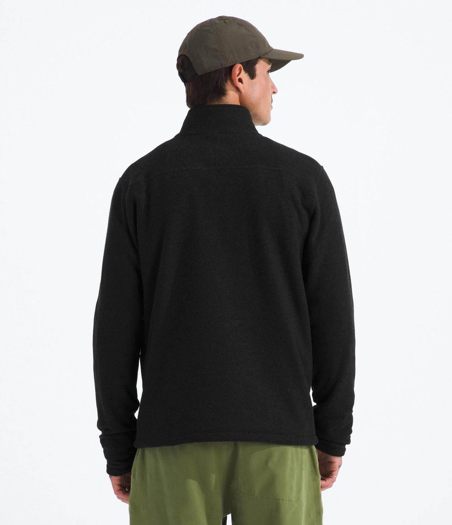 THE NORTH FACE Men's Textured Cap Rock 1/4 Zip Pullover | Fleece Jacket, Fold Over Collar & Embroidered Logo