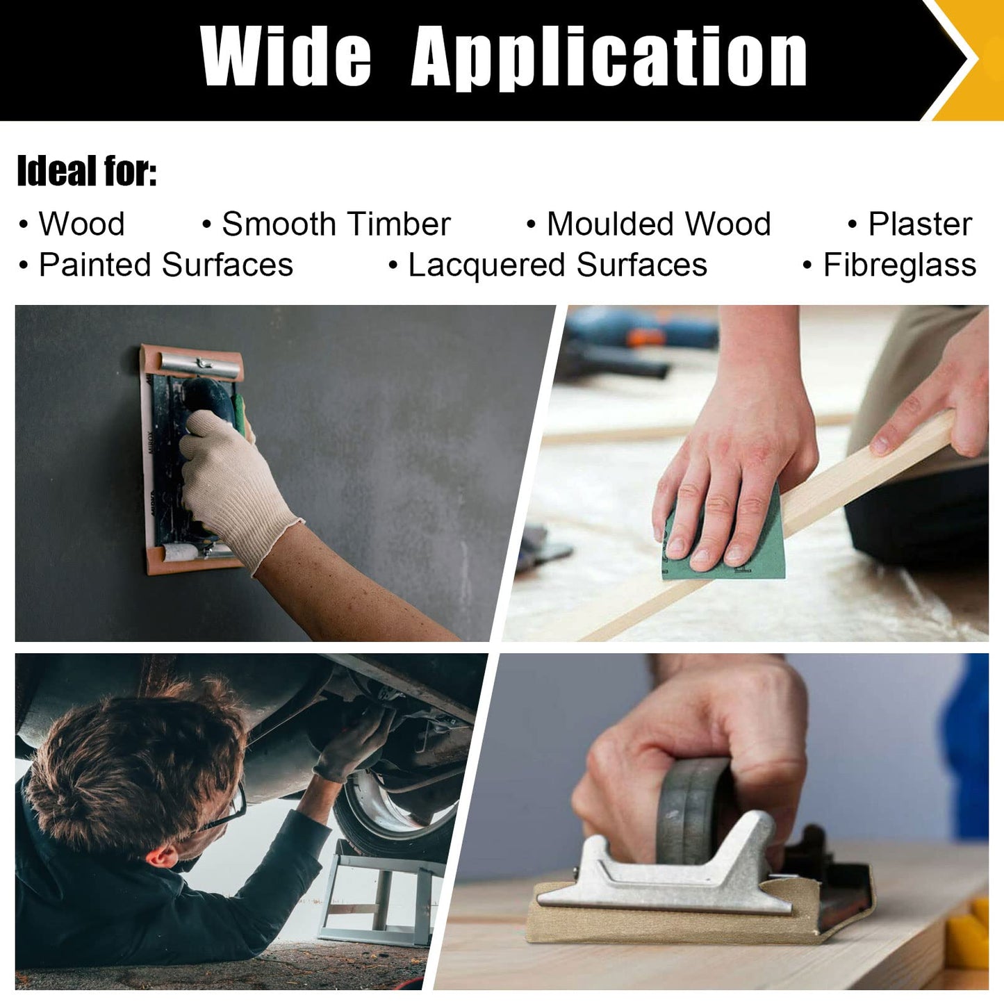 50 Pcs 1/4 Sheet Sandpaper, Premium Sand Paper 80/120/150/220/320/400 Grit Sandpaper Sheet Sand Paper Assortment for Wood Metal Automotive Palm Sanders 5.5" x 4.5"