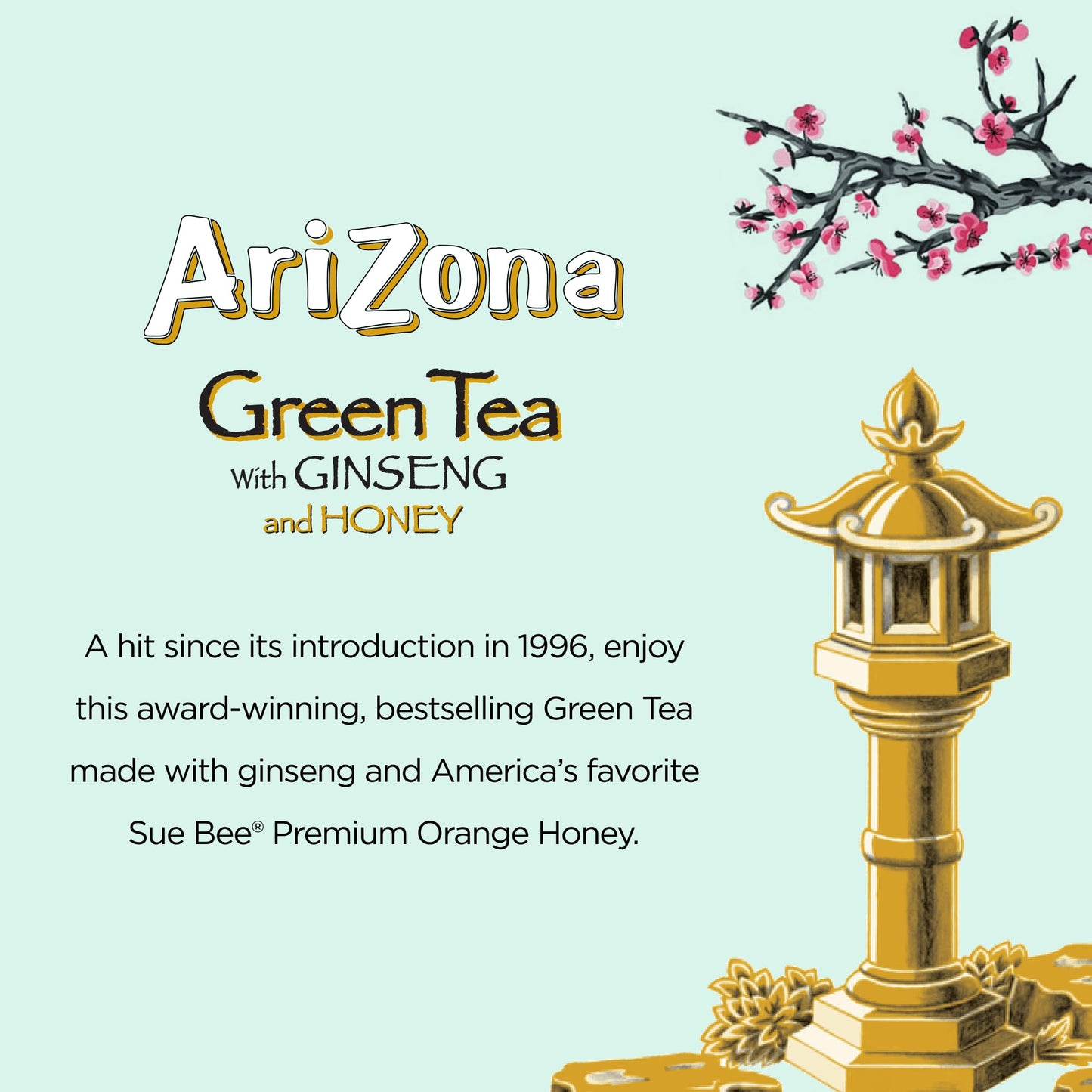 AriZona Green Tea with Ginseng and Honey - Big Can, 22 Fl Oz (Pack of 12)