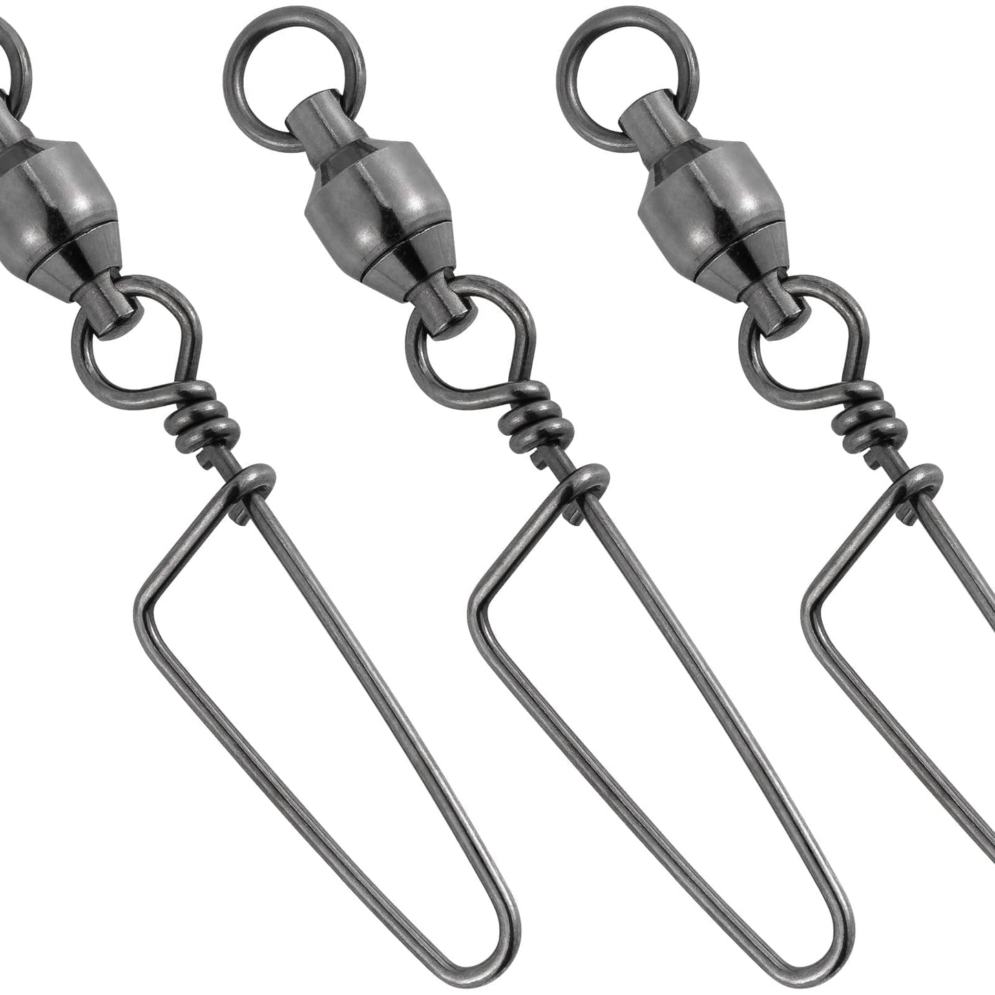 Dr.Fish Ball Bearing Swivels with Snap, Snap Swivels Fishing Tackle Stainless Saltwater & Freshwater Coast Lock Fishing Clips Terminal Tackle Line Lure Leader Connector Accesories