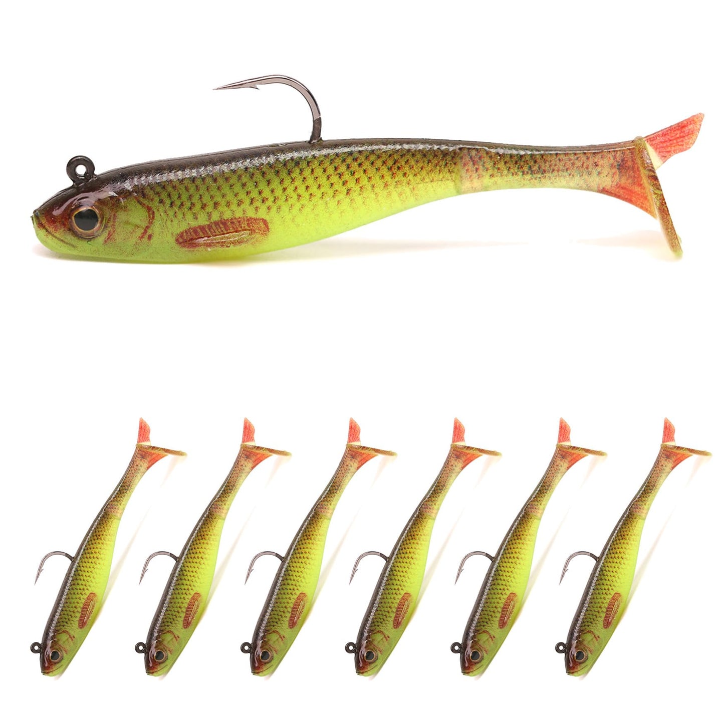 2.5/3.5In Swim Baits for Bass Fishing, Pre-Rigged Jig Heads Soft Plastic Walleye Fishing Lures, Paddle Tail Swimbaits for Bass Fishing, Fishing Bait for Freshwater Saltwater Gifts