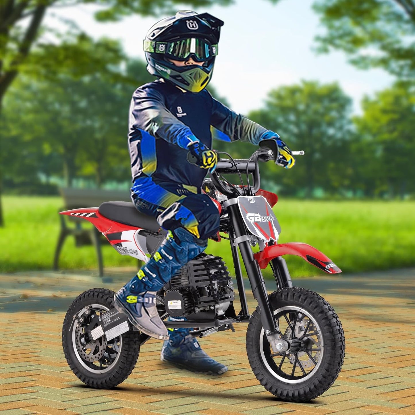 49CC 2-Stroke Gas Power Mini Dirt Bike Dirt Off Road Motorcycle (Red)