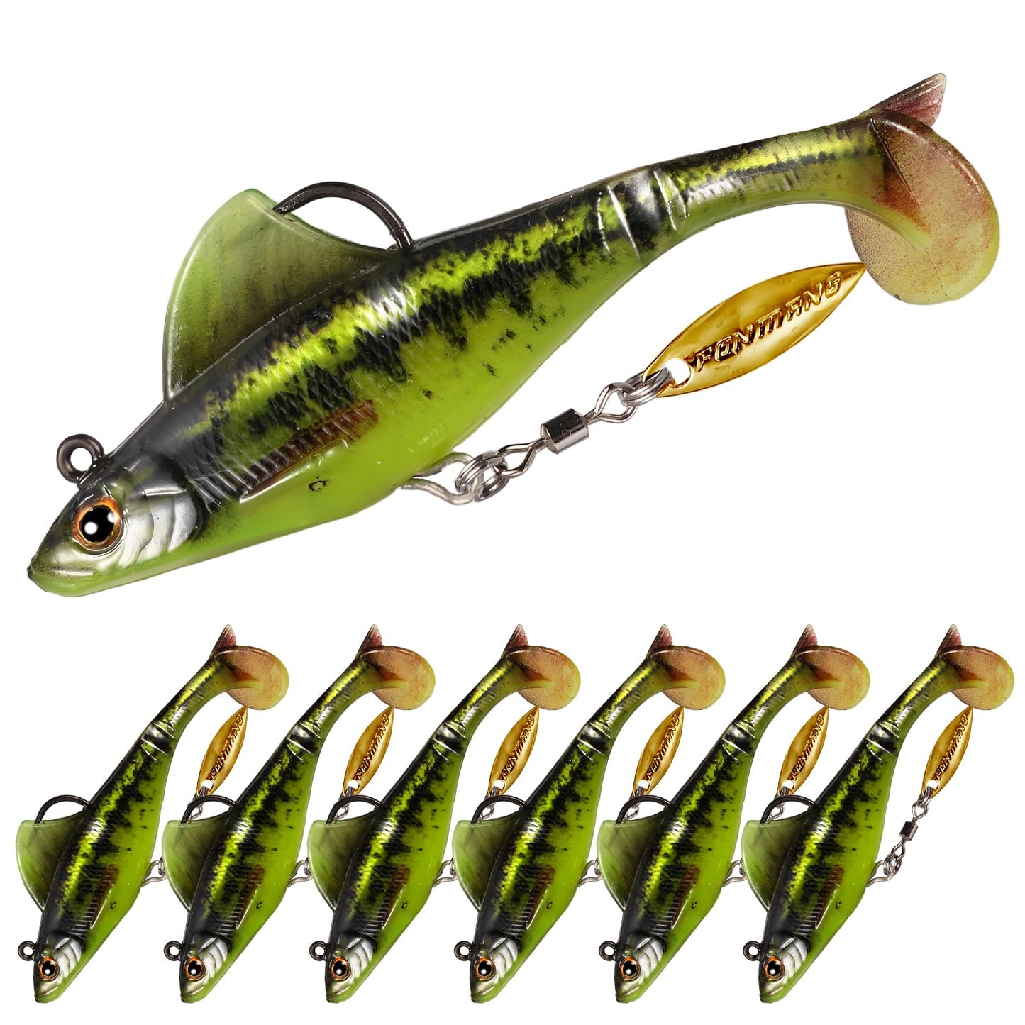 2.5/3.5In Swim Baits for Bass Fishing, Pre-Rigged Jig Heads Soft Plastic Walleye Fishing Lures, Paddle Tail Swimbaits for Bass Fishing, Fishing Bait for Freshwater Saltwater Gifts