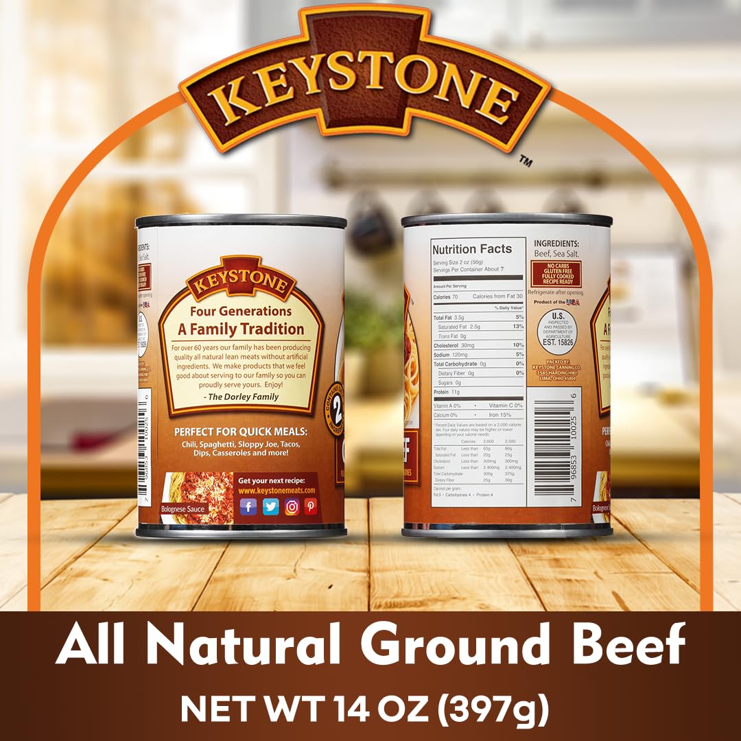 Keystone Meats All Natural Canned Turkey 14.5 Ounce Long Term Shelf Life Emergency Survival Food Canned Meat | Fully Cooked Ready to Eat | All White Meat No Carbs Gluten Free Family Pack of 6