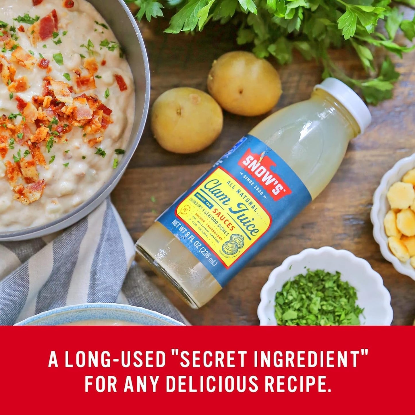 Snow's Ocean Chopped Clams Canned, 51 oz Can - 7g Protein per Serving - Gluten Free, No MSG, 99% Fat Free - Great for Pasta & Seafood Recipes