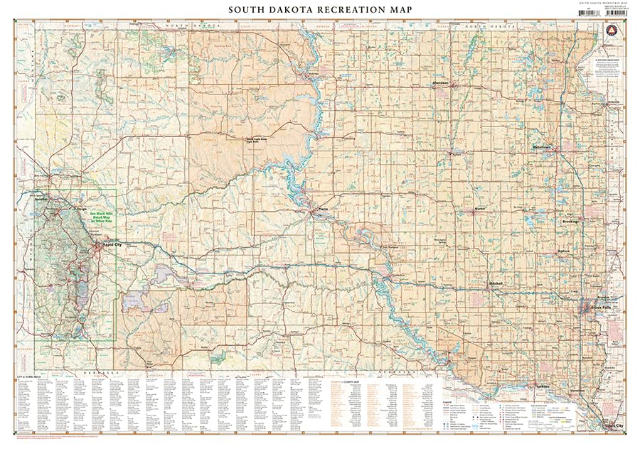 South Dakota, The Mount Rushmore State, Recreation Map, 2022 Edition (Benchmark)