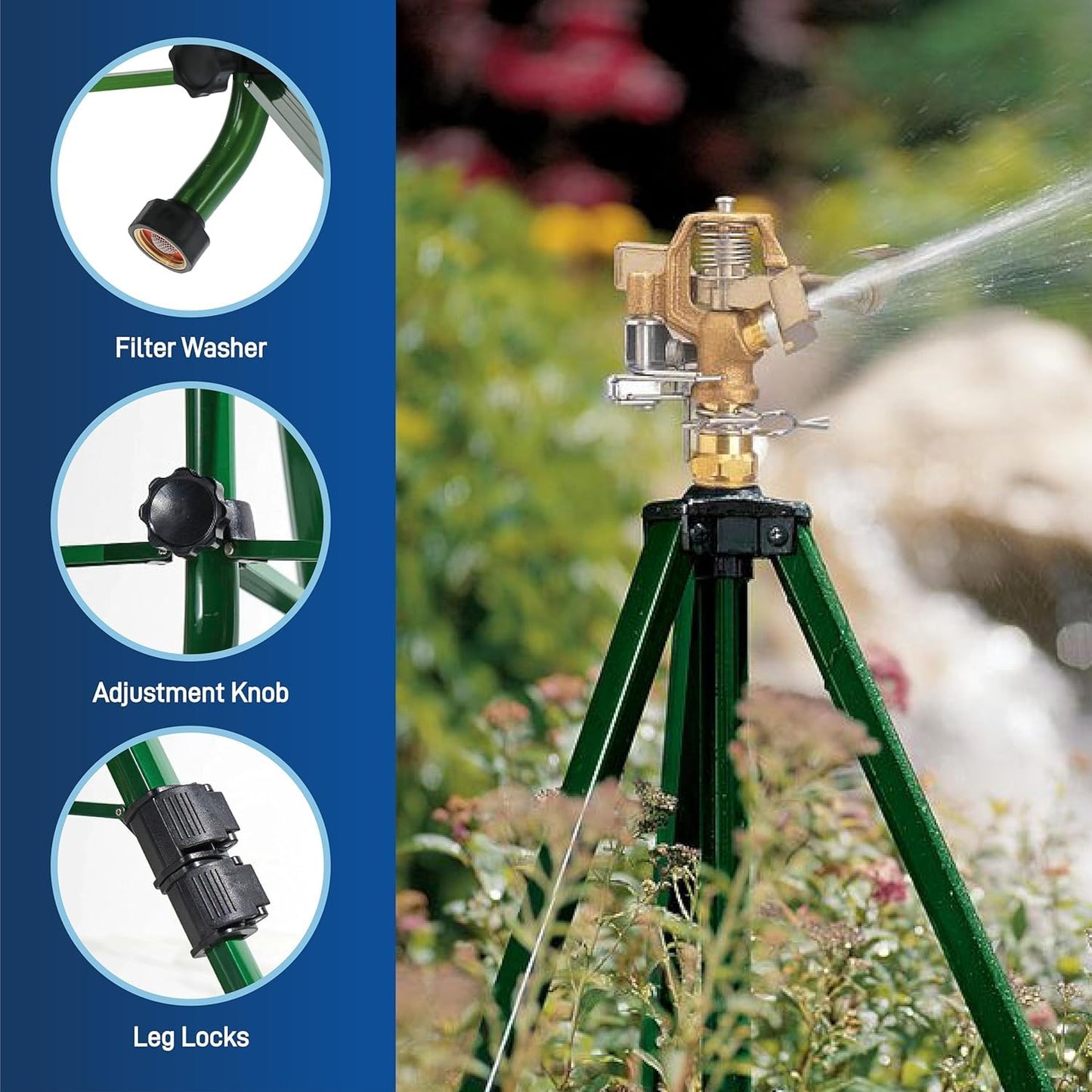 Orbit Lawn Watering Impact Sprinkler on Tripod Base