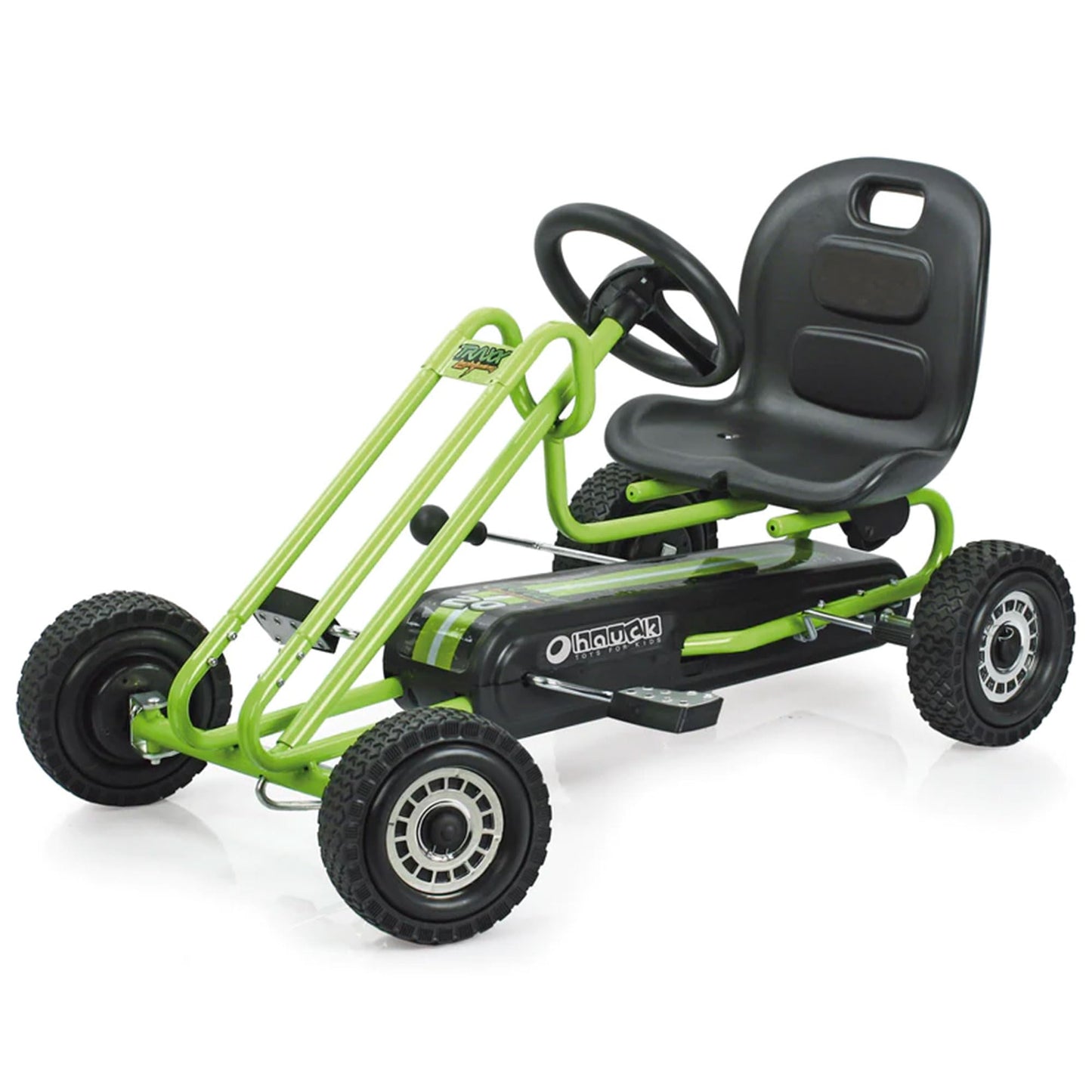 hauck Kids Pedal Go Kart, 4 Wheel Bike Cart, Ages 4-8, Lightning Ride, Race Green