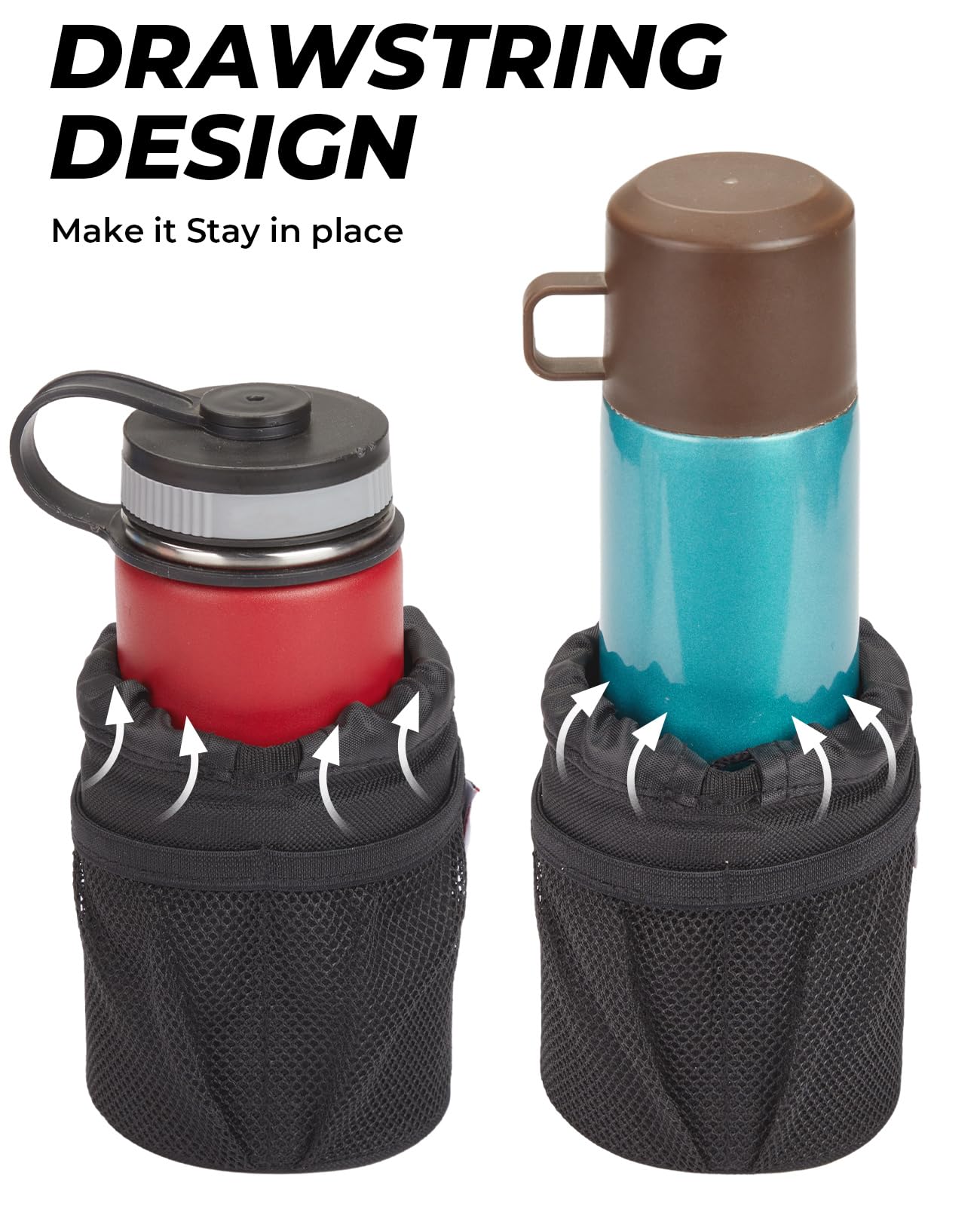 KEMIMOTO Motorcycle Cup Holder, Oxford Fabric Motorcycle Drink Holder with 0.6"-1.5" Alligator Clamp, Universal Water Bottle Cup Accessories for Bike, ATV/UTV, Scooter, Boat, Walker