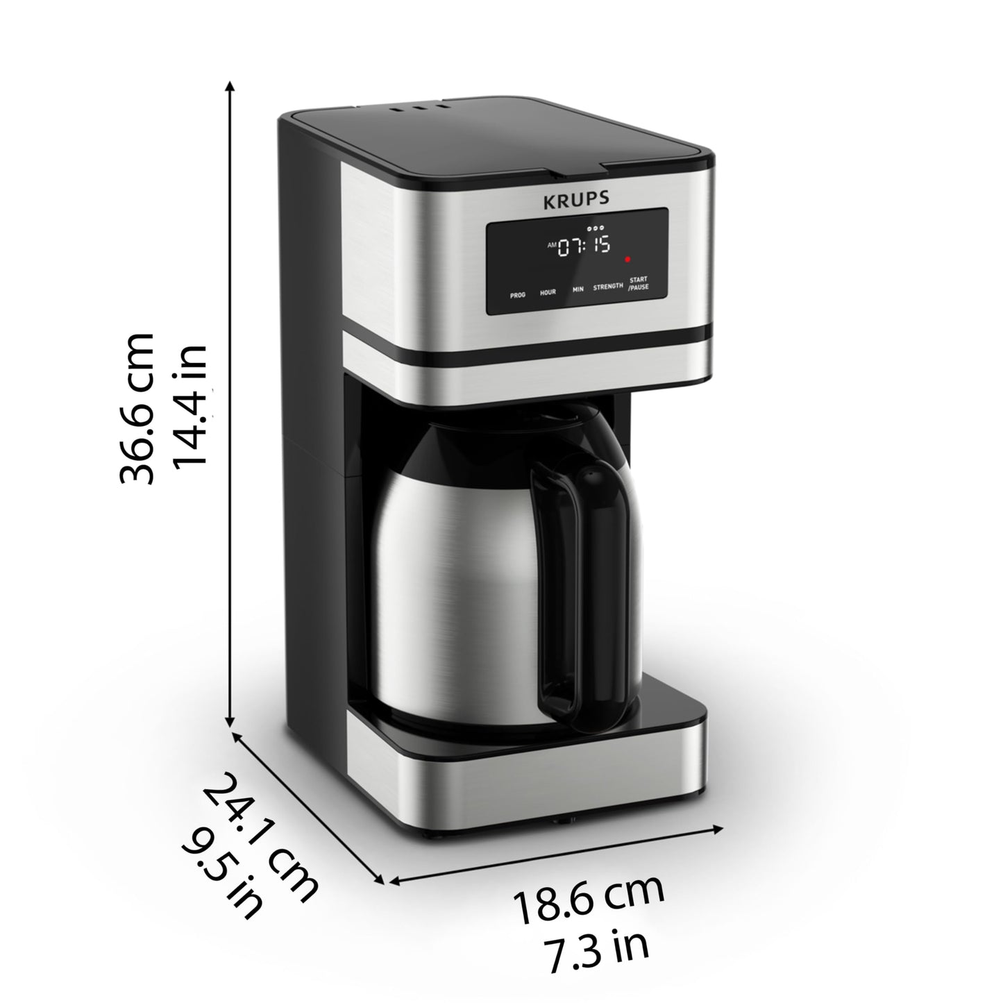 KRUPS Newer Model Drip Coffee Maker, 10-Cup, Silver