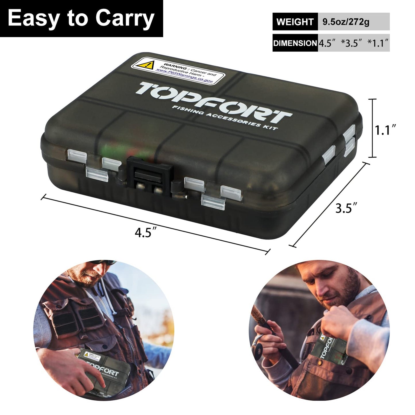 TOPFORT 187/343pcs Fishing Accessories Kit, Organized Fishing Tackle Box with Tackle Included, Fishing Hooks, Fishing Weights Sinkers, Fishing Gear and Equipment, Fishing Gift for Men