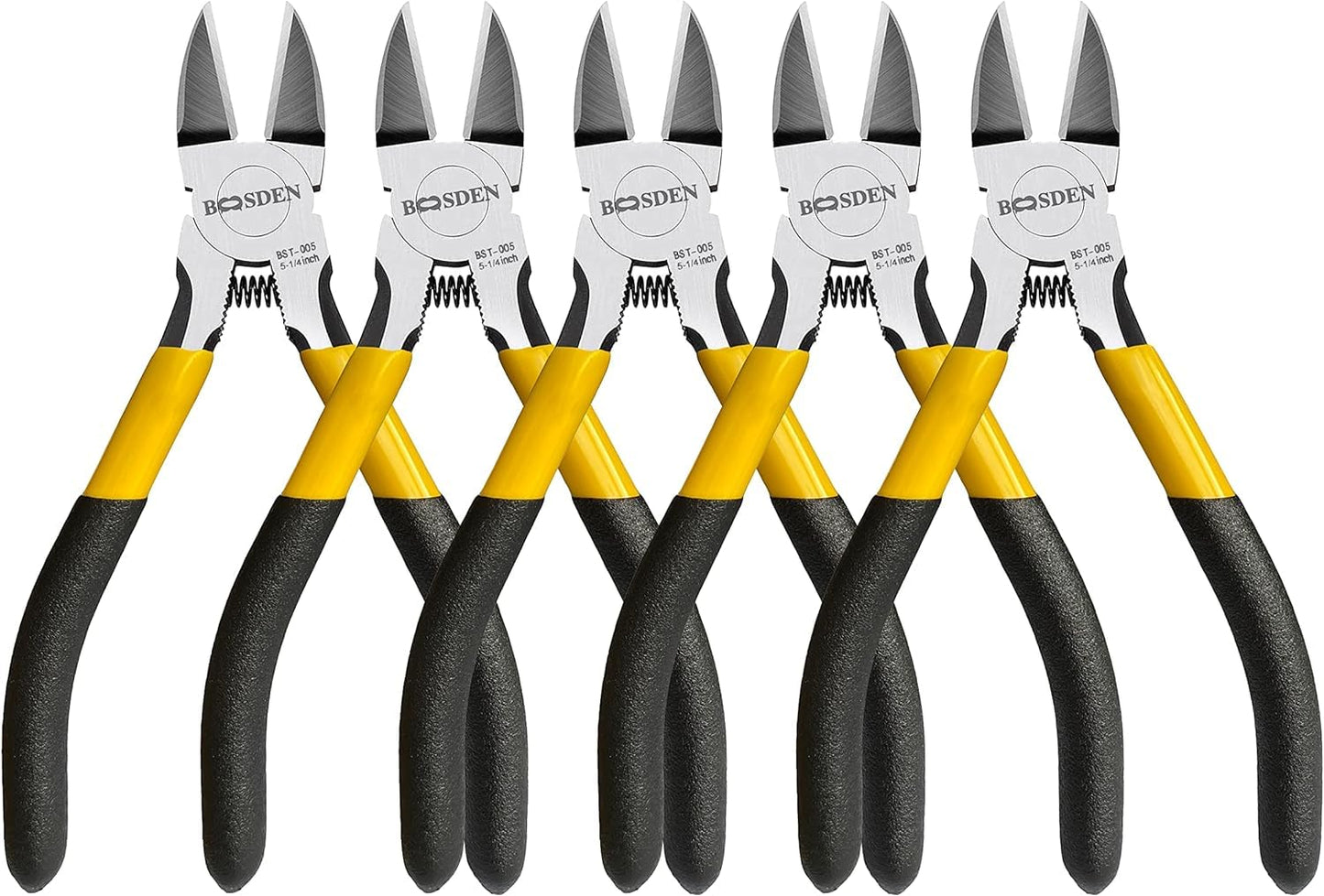Wire Cutters 10 Pack, 6.5 inch, BOOSDEN Flush Cutters, Spring Loaded Cutting Pliers, Side Cutters, Dykes Cutter, Wire Clippers, Plastic Cutter, Wire Cutters for Jewelry, Floral, Electrical