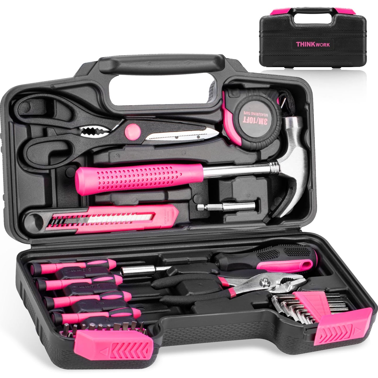 THINKWORK Tool Set - 207 Piece Portable Home Repairing Tool Kit, General Household Hand Tool Set with 13'' Wide Mouth Open Storage Tool Bag, Perfect for DIY, Home Maintenance, Handyman - Gift for Men