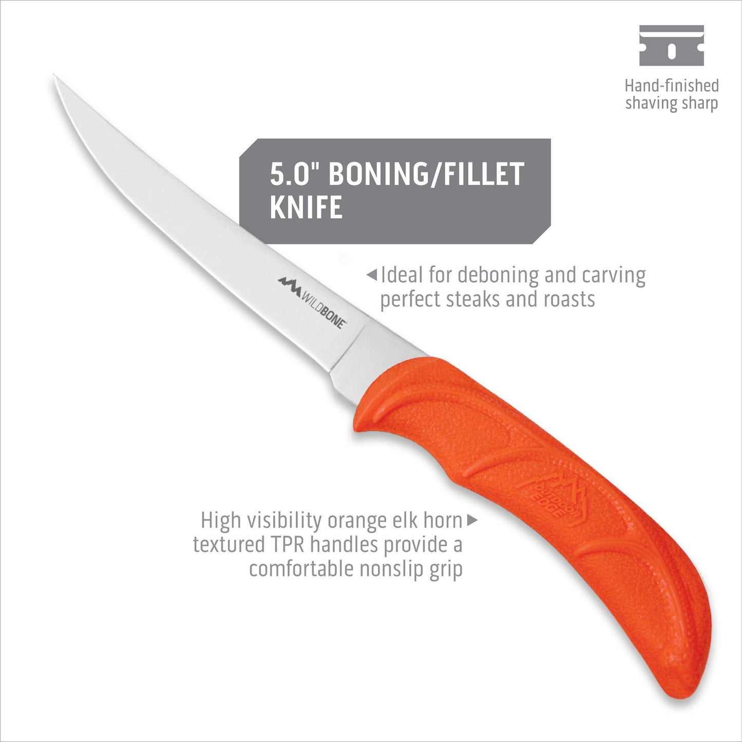 Outdoor Edge WildLite - 6-Piece Field to Freezer Hunting & Game Processing Knife Set with Gut Hook Knife, Caping Knife - Hunting Knives for Gutting Deer with Case - Deer Hunting Accessories