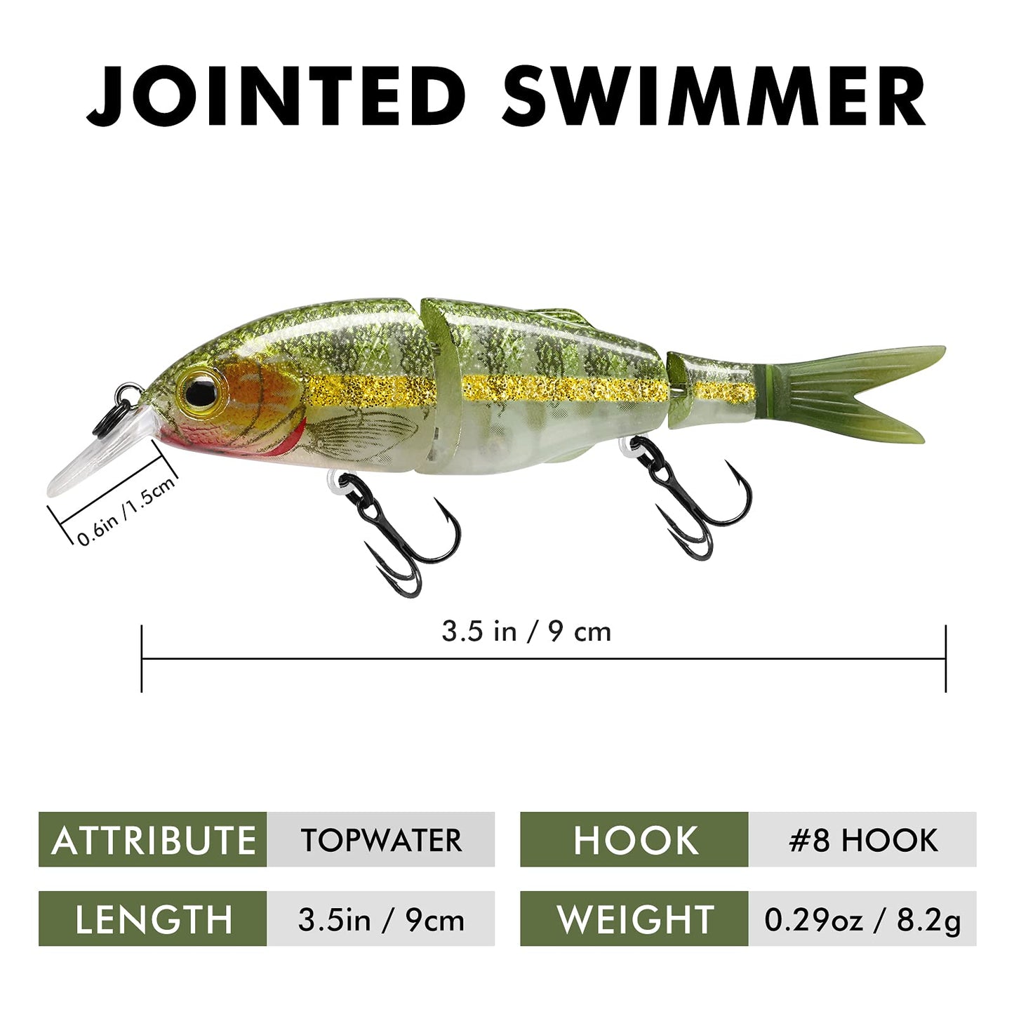 TRUSCEND Swimmax for Freshwater and Saltwater, Lifelike Fishing Lures for Bass Trout Crappie Walleye Pike Bluegill Salmon, Swimbait for Bass Fishing, Amazing Fishing Gear Gifts for Family Fishing