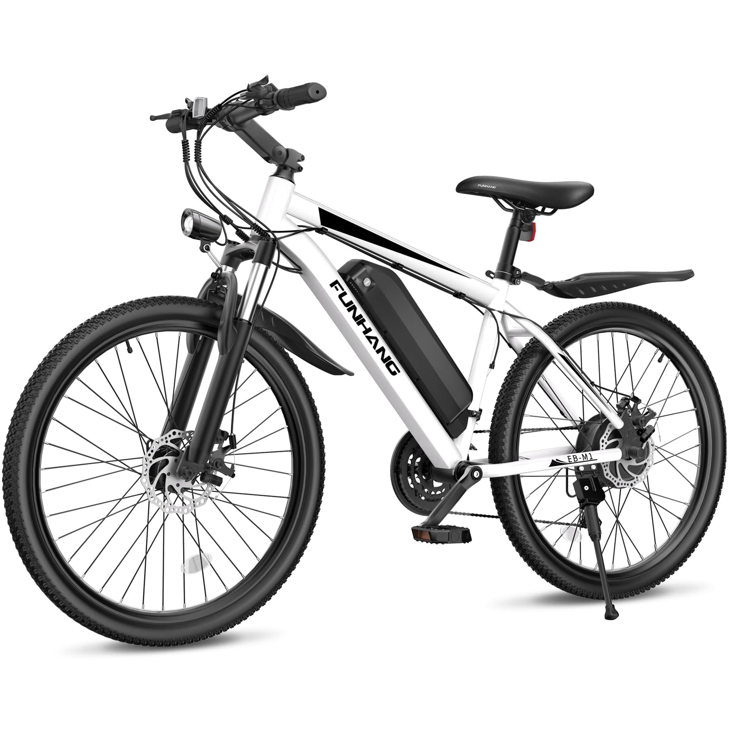 Electric Bike for Adults, 26'' 1000W Peak Ebike, Up to 50 Miles 21.7MPH Electric Mountain Bike with 48V 374.4WH Removable Battery, Adjustable Stem, Fenders, Lockable Suspension Fork, 21-Speed