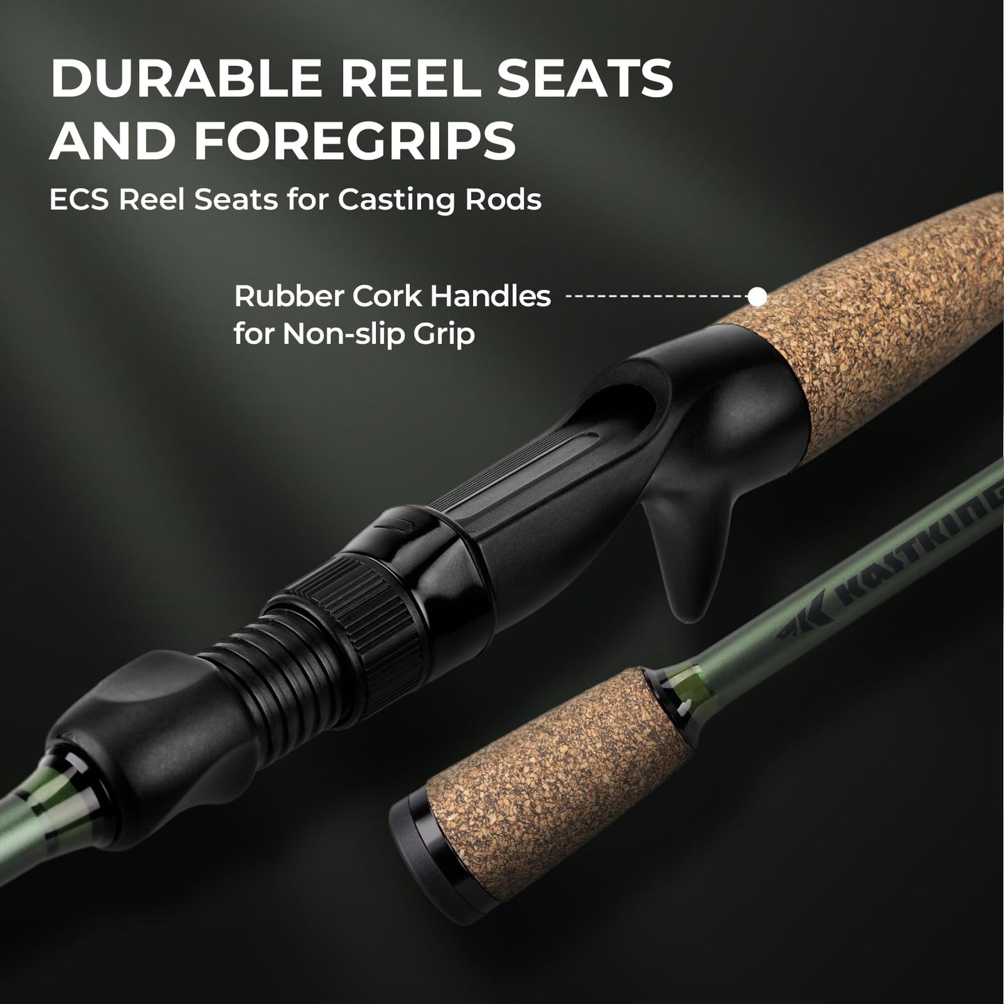 KastKing Spartacus II Twin-Tip Fishing Rod and Reel Combo, Spinning & Casting Combo, Fishing Poles and Reels Combo, KastFlex IM6 Graphite Blanks, 2-Piece Rods with Extra Tips