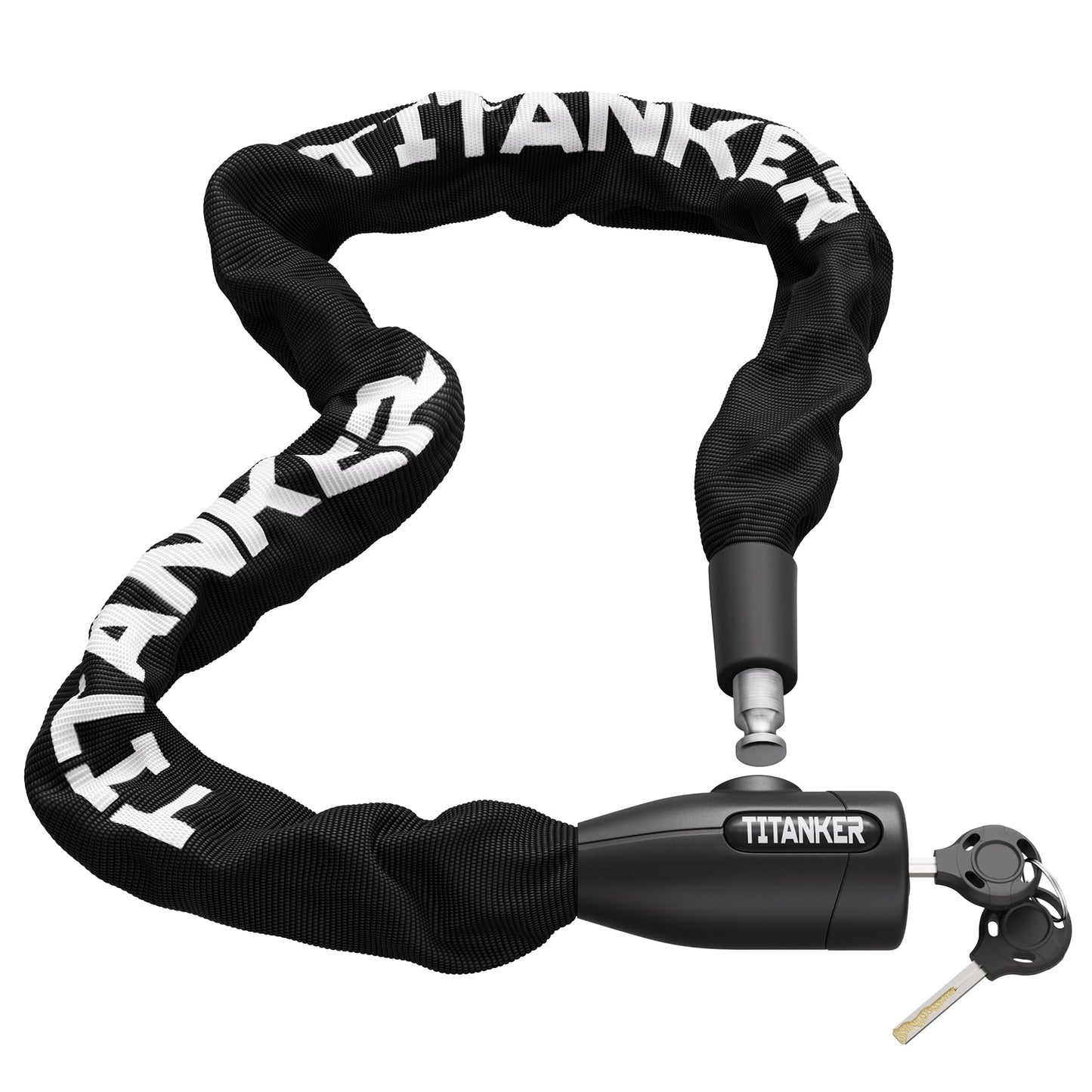 Titanker Bike Chain Lock with Keys, 3.3 Feet Security Heavy Duty Anti-Theft Bicycle Chain Locks for Bike, Motorcycle, Bicycle, Door, Gate, Fence, Grill (6mm, 8mm, 10mm Thick Chain)