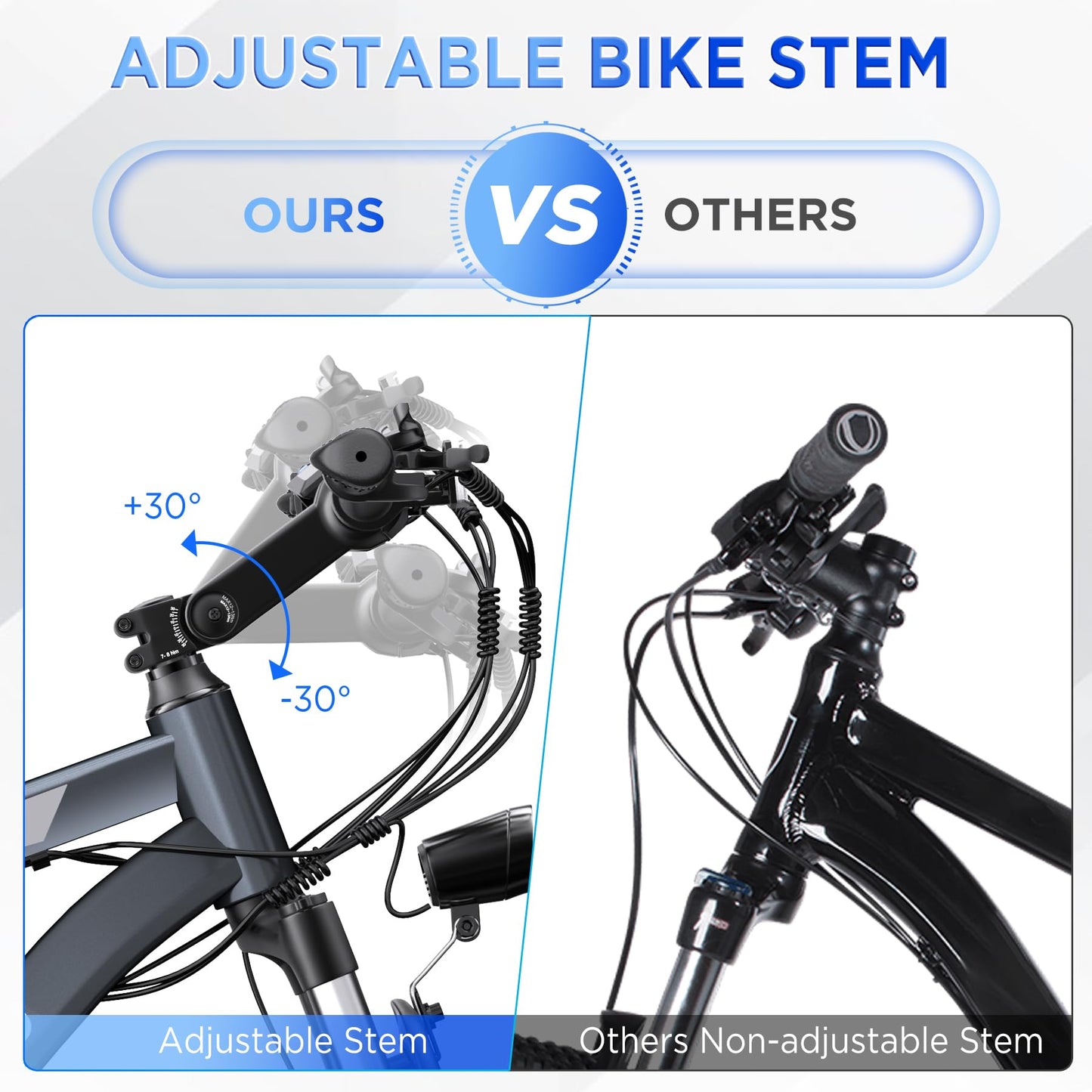 Electric Bike for Adults, 26'' 1000W Peak Ebike, Up to 50 Miles 21.7MPH Electric Mountain Bike with 48V 374.4WH Removable Battery, Adjustable Stem, Fenders, Lockable Suspension Fork, 21-Speed