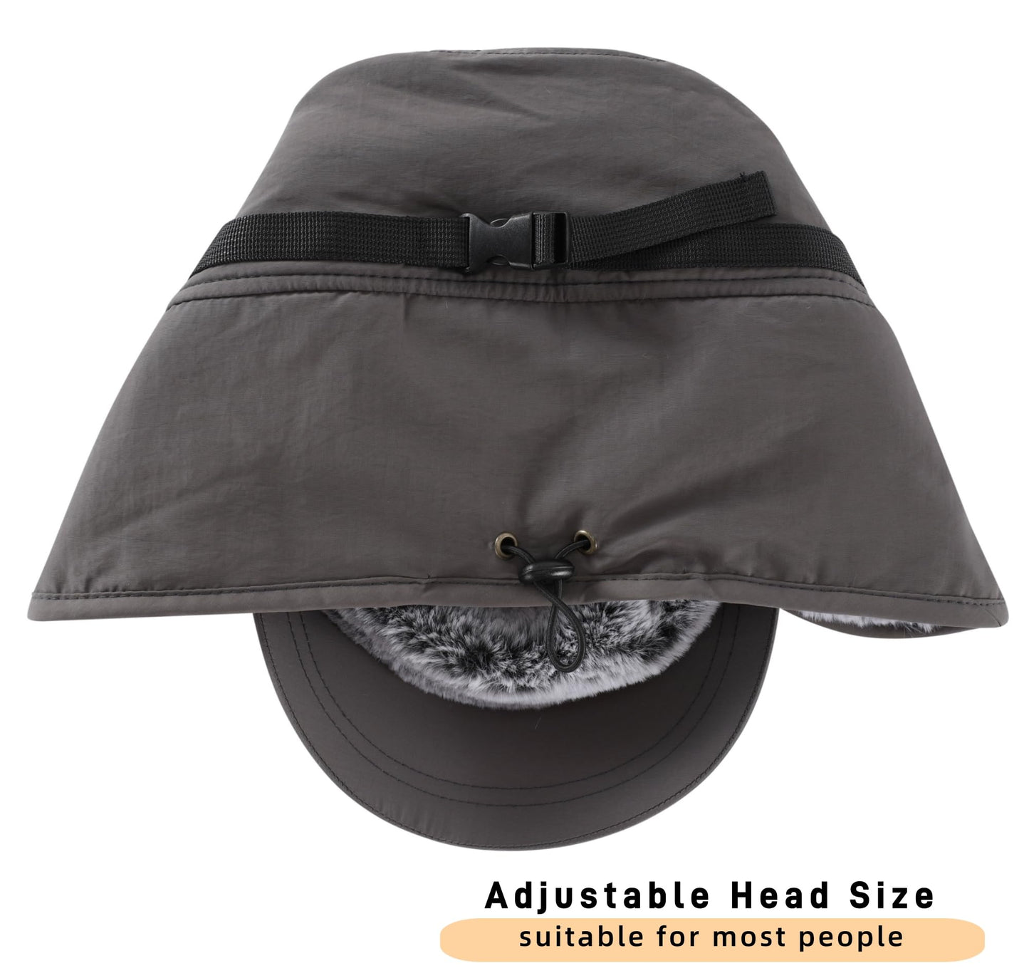 Connectyle Men's Winter Hat with Visor Warm Earflaps Hat Fully Lined Faux Fur Baseball Cap Trapper Hunting Hats