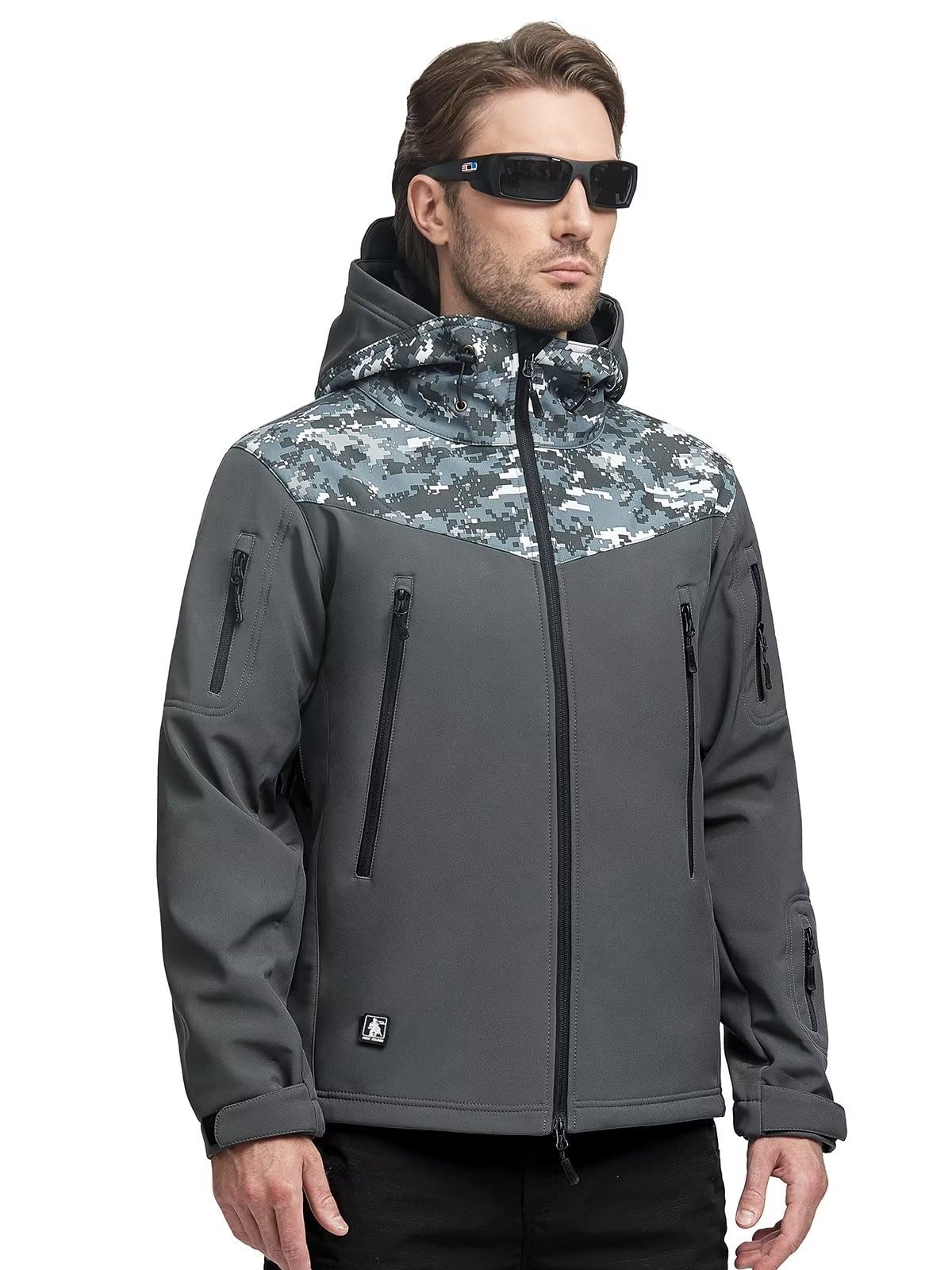 FREE SOLDIER Men's Outdoor Waterproof Soft Shell Hooded Military Tactical Jacket