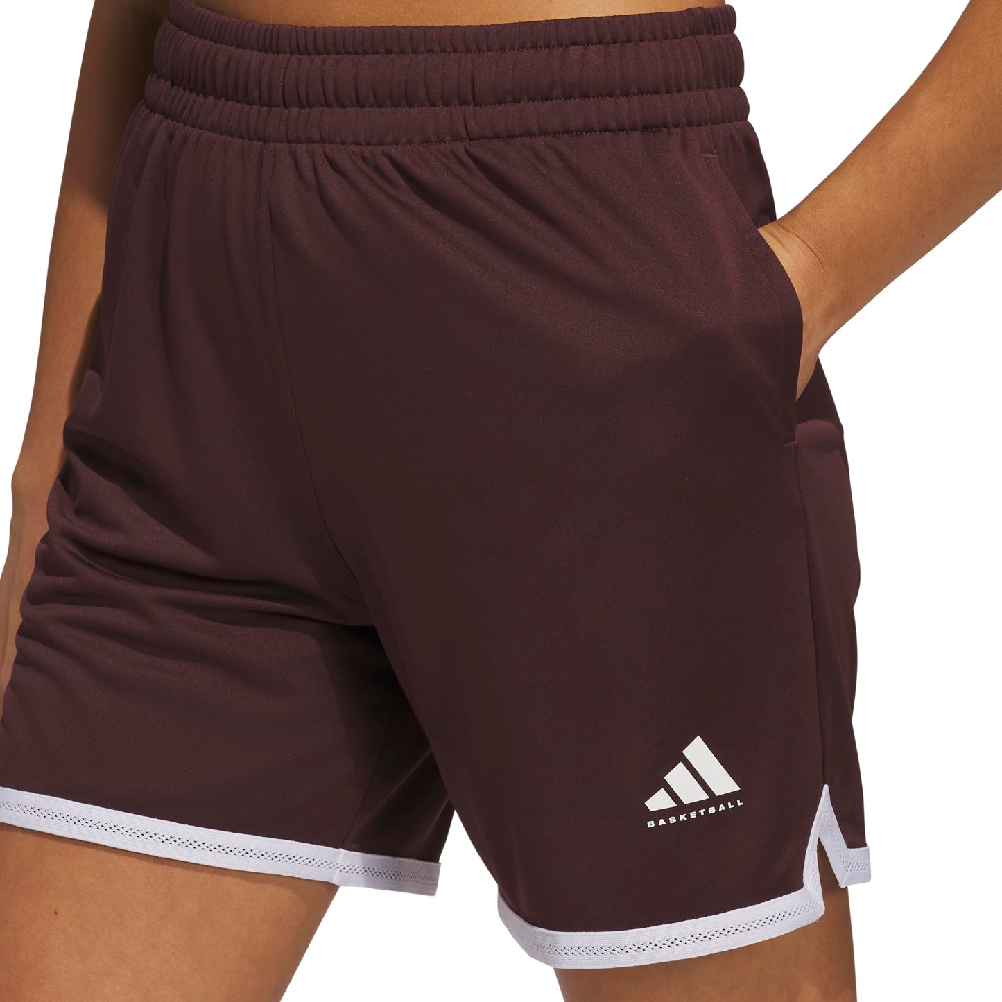 adidas Women's Select Mesh Basketball Shorts, Aurora Ruby/Putty Mauve