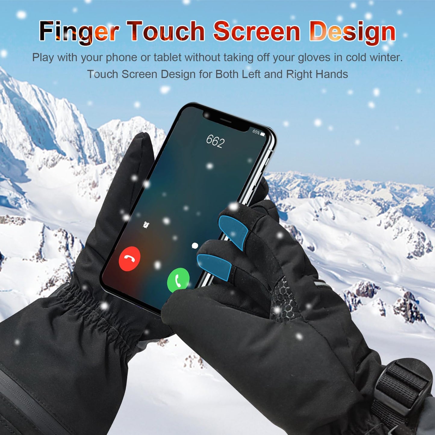 Rechargeable Heated Gloves - 7.4V Fast Heating for Men Women, Arthritis Relief, Snowmobile Skiing Hiking Working