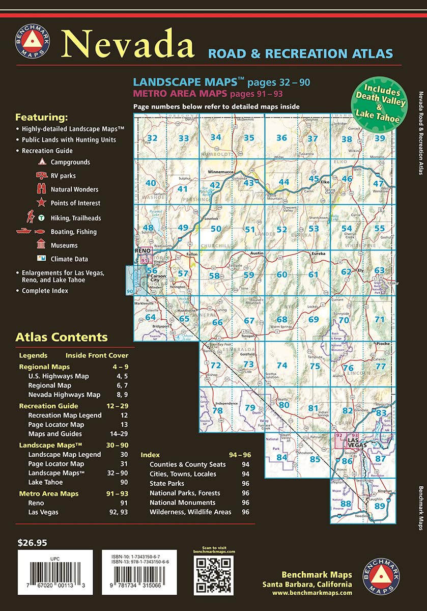 Nevada Road and Recreation Atlas - 8th Edition, 2021 (Benchmark)
